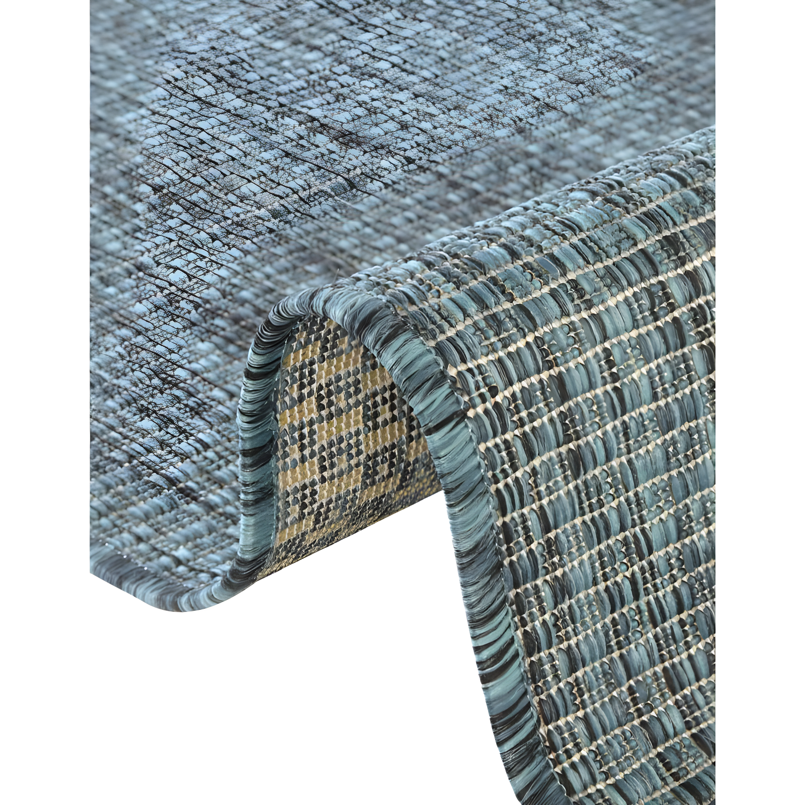 Unique Loom 8' 0 x 11' 4 Rectangle Indoor/Outdoor Solid Teal Area Rug