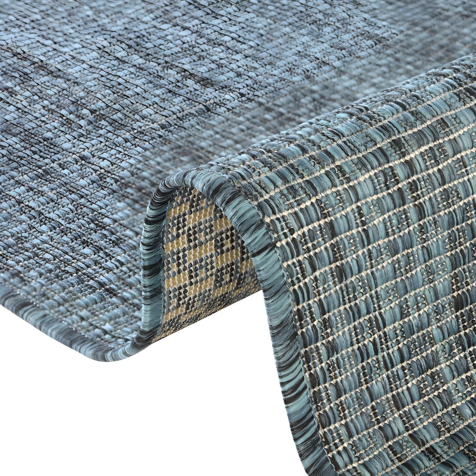 Unique Loom 8' 0 x 11' 4 Rectangle Indoor/Outdoor Solid Teal Area Rug