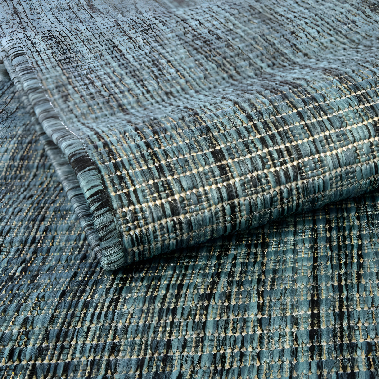 Unique Loom 8' 0 x 11' 4 Rectangle Indoor/Outdoor Solid Teal Area Rug