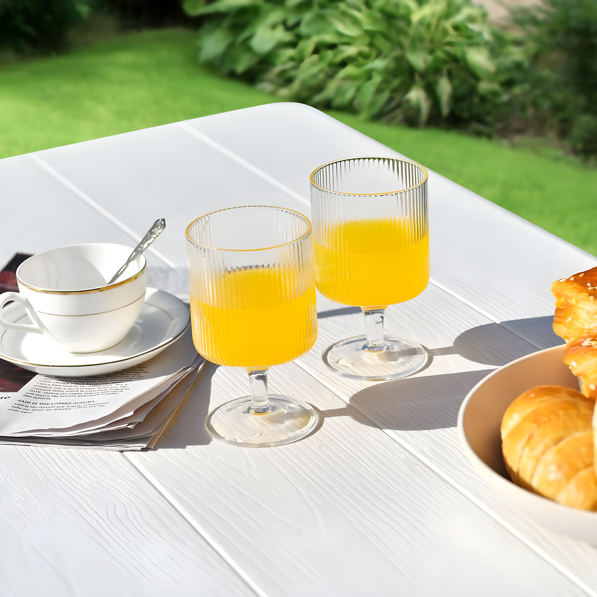 Topcobe Indoor and Outdoor Folding Picnic Table Bench Set with Wood-like Texture, Outdoor Patio Furniture for Balcony Garden Backyard-White