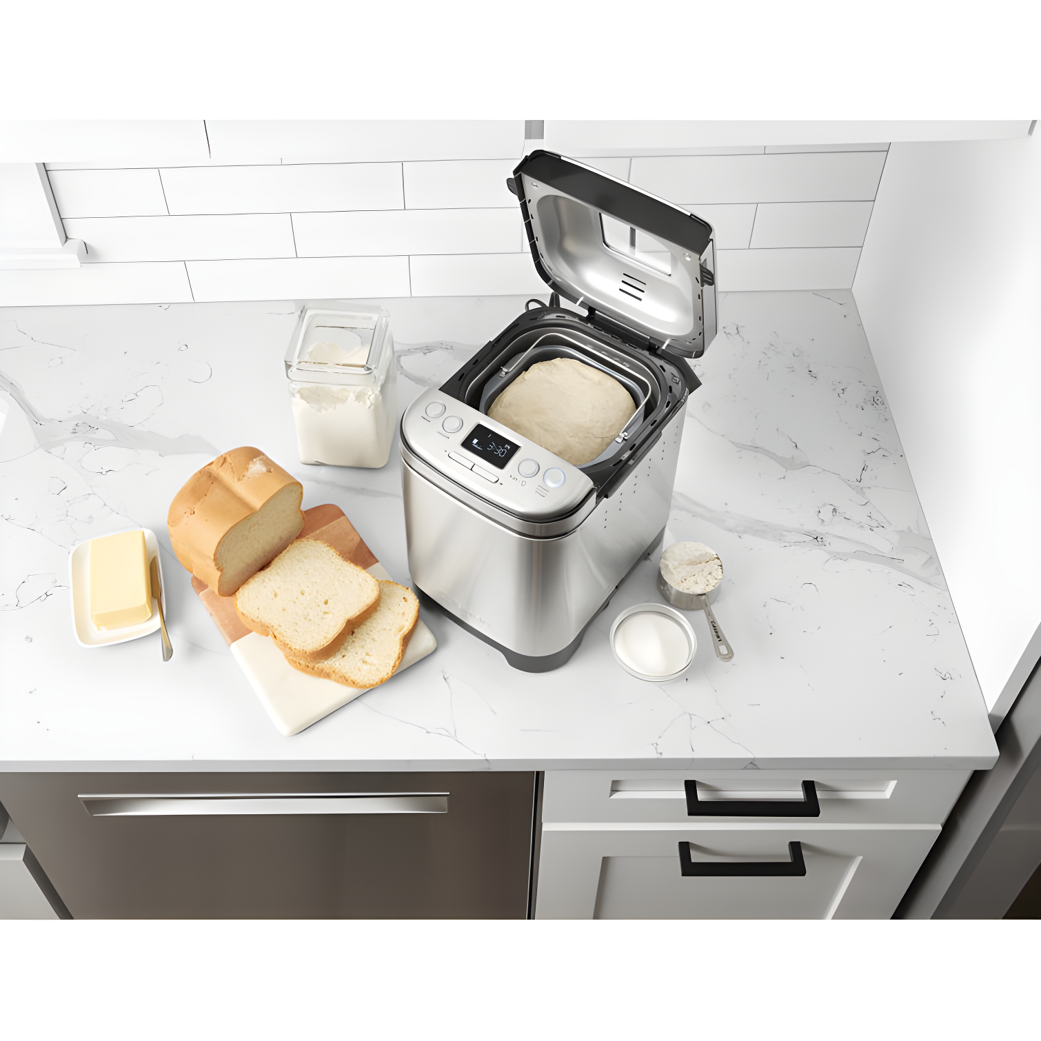 Cuisinart Bread Maker Machine, Compact and Automatic, Customizable Settings, Up to 2lb Loaves