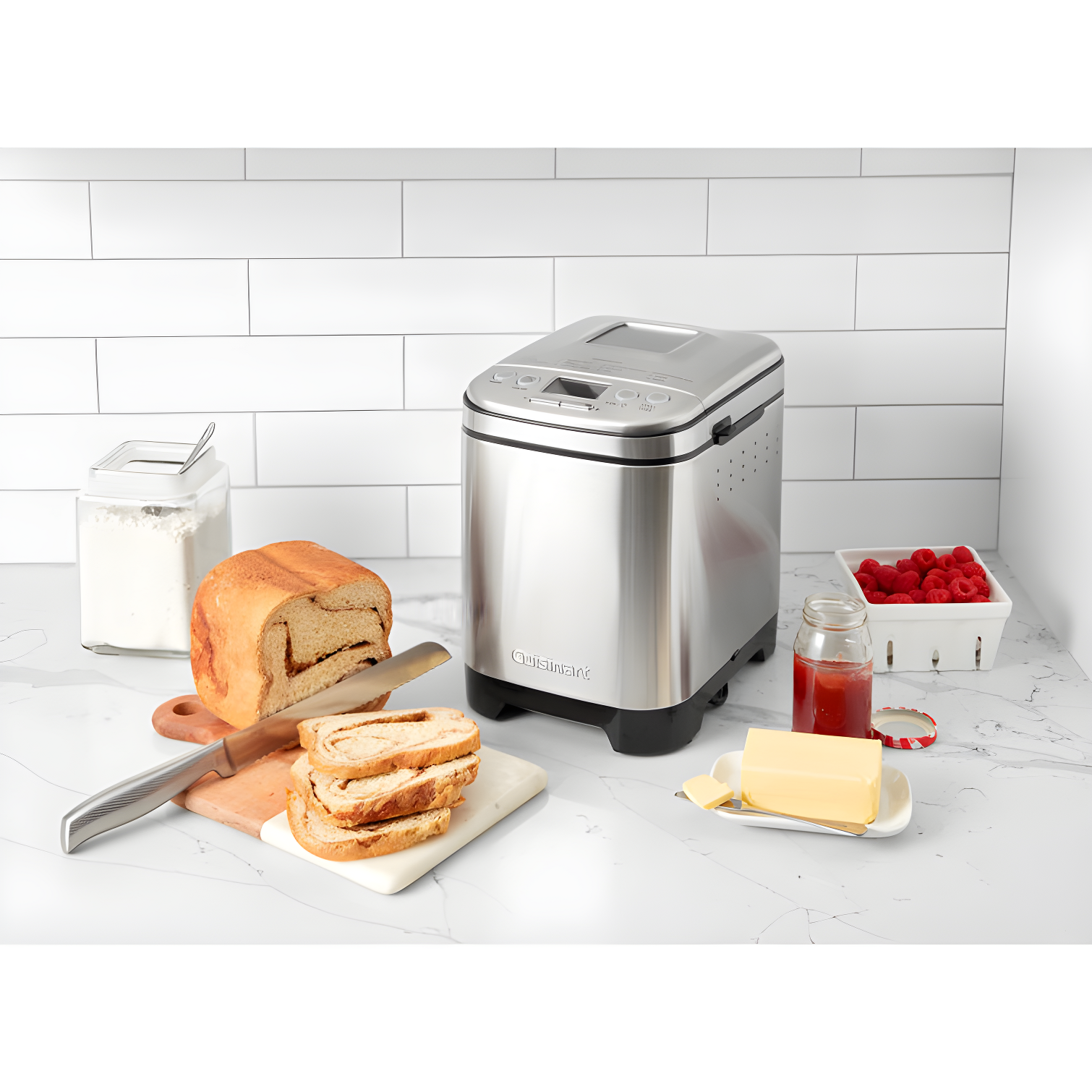 Cuisinart Bread Maker Machine, Compact and Automatic, Customizable Settings, Up to 2lb Loaves