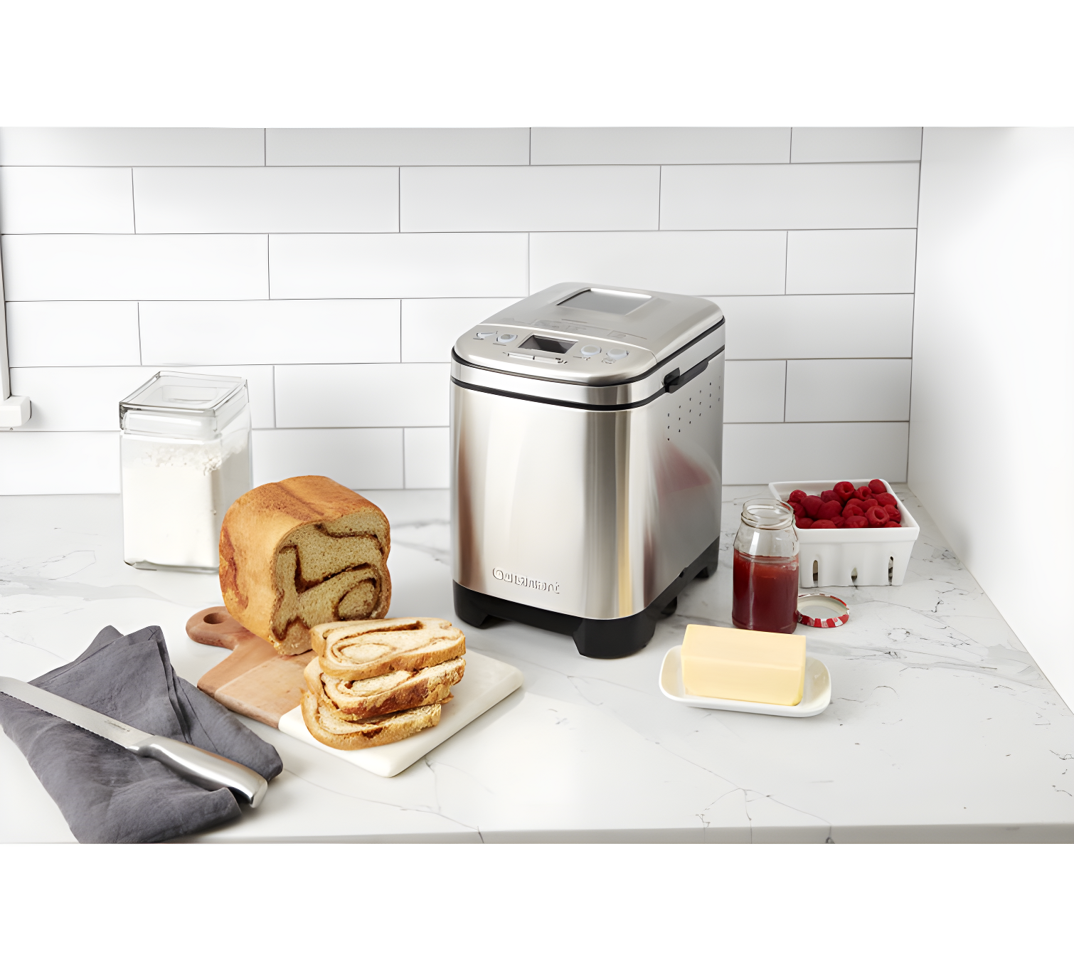 Cuisinart Bread Maker Machine, Compact and Automatic, Customizable Settings, Up to 2lb Loaves