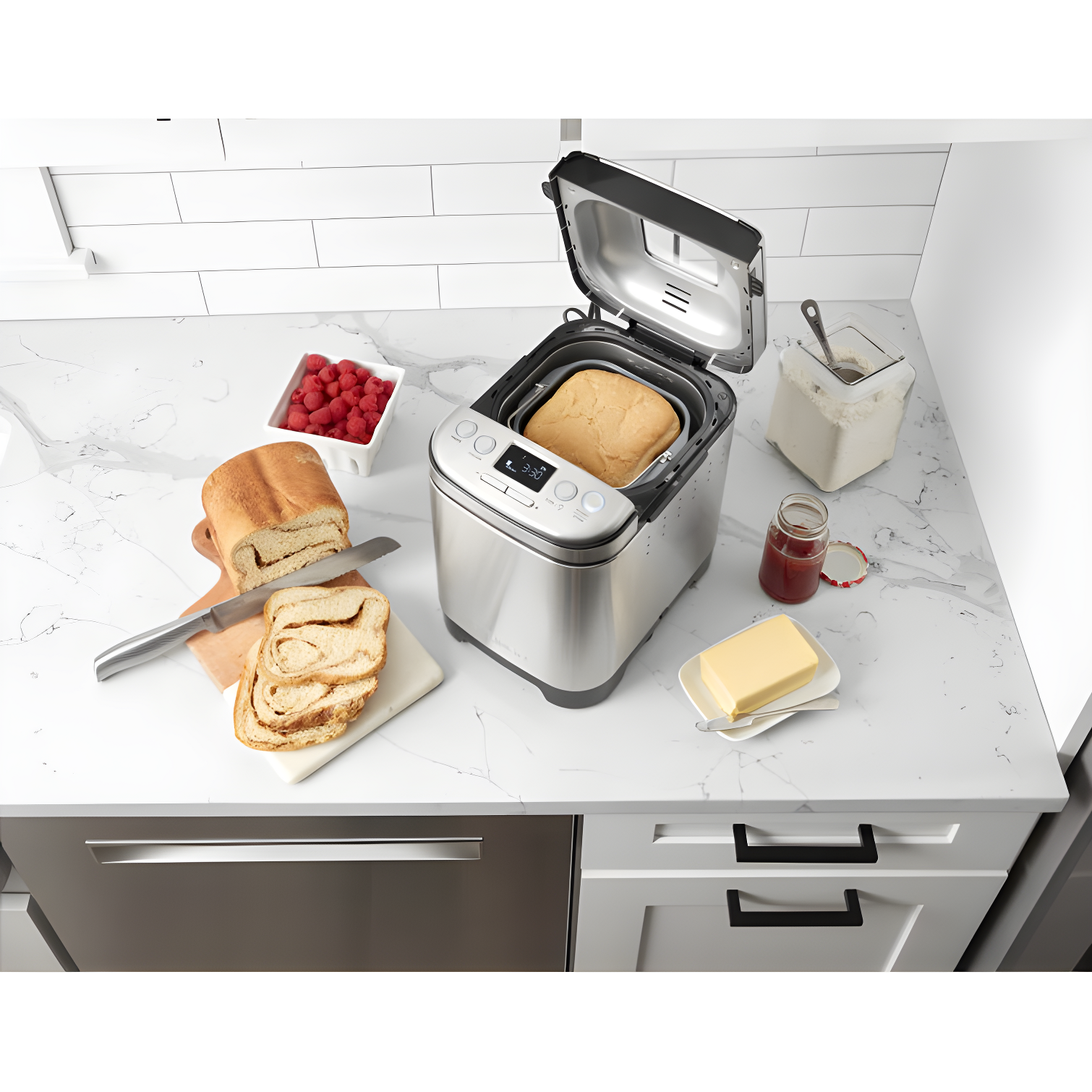 Cuisinart Bread Maker Machine, Compact and Automatic, Customizable Settings, Up to 2lb Loaves