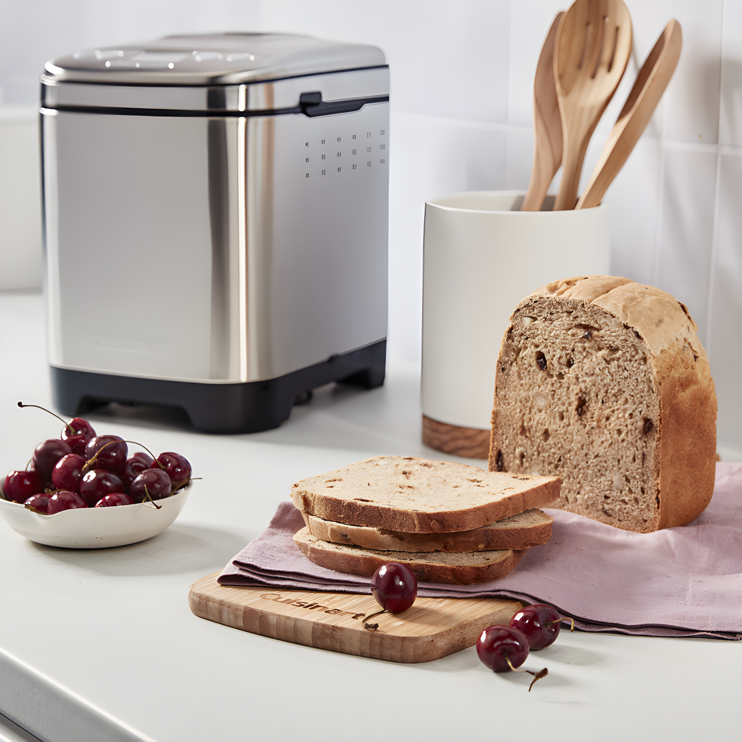 Cuisinart Bread Maker Machine, Compact and Automatic, Customizable Settings, Up to 2lb Loaves