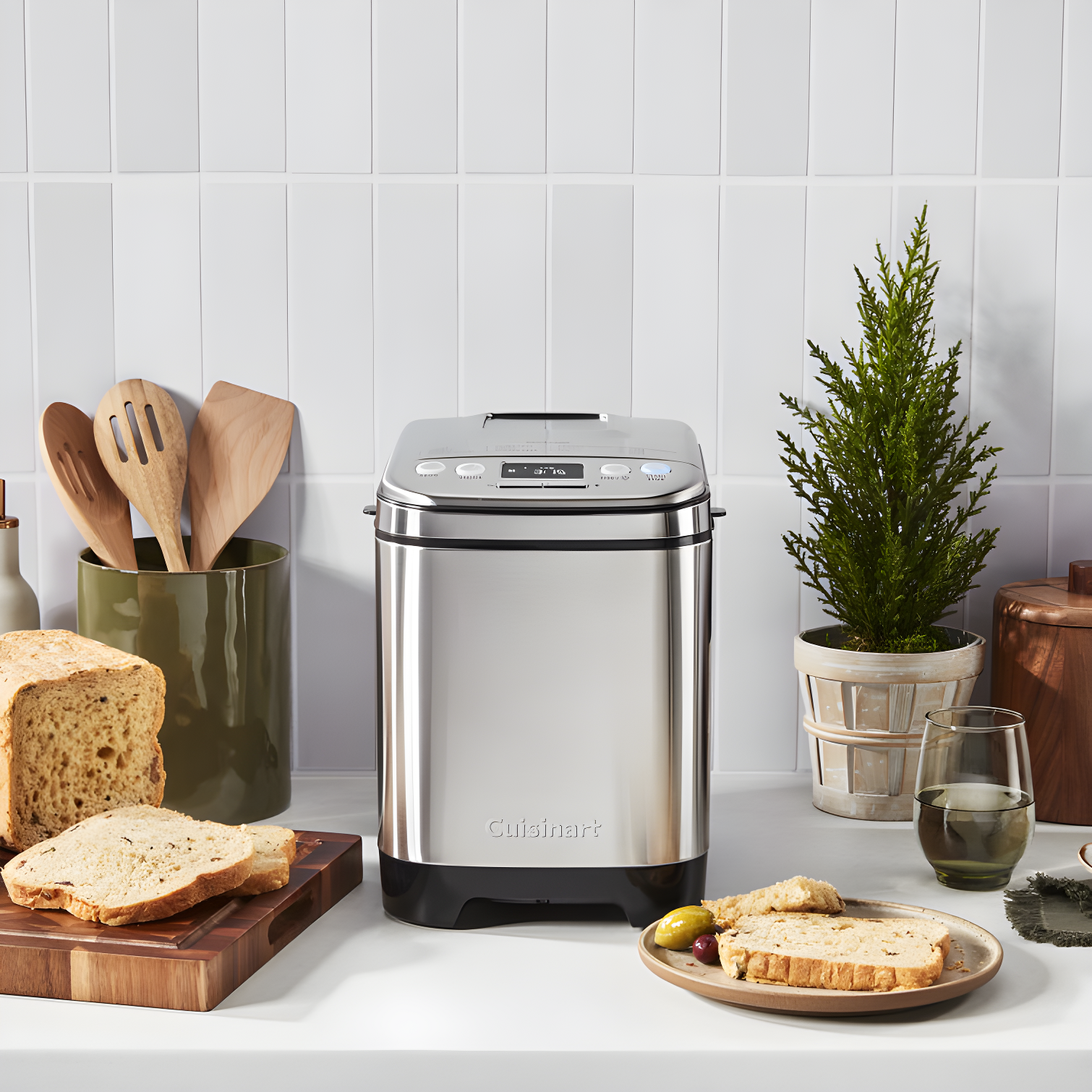 Cuisinart Bread Maker Machine, Compact and Automatic, Customizable Settings, Up to 2lb Loaves