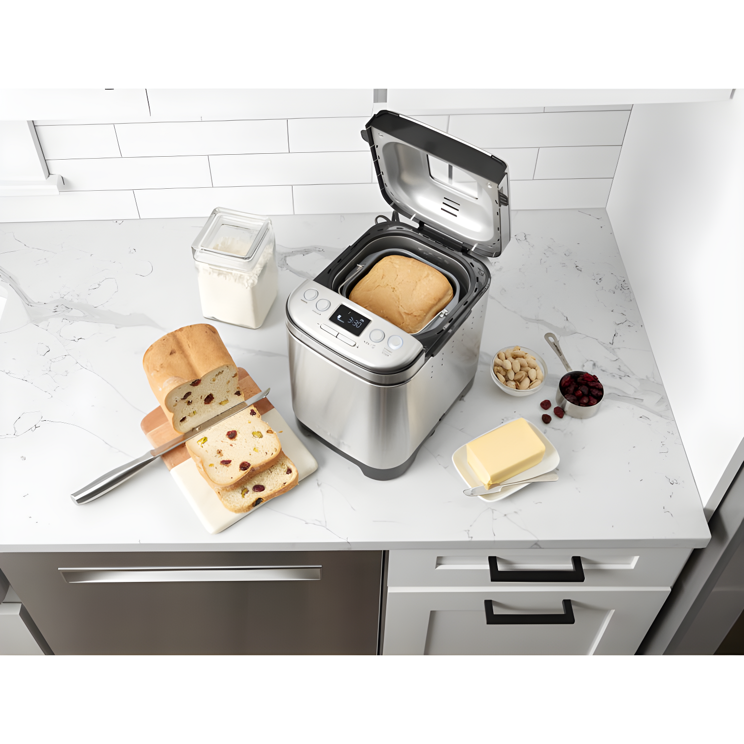 Cuisinart Bread Maker Machine, Compact and Automatic, Customizable Settings, Up to 2lb Loaves