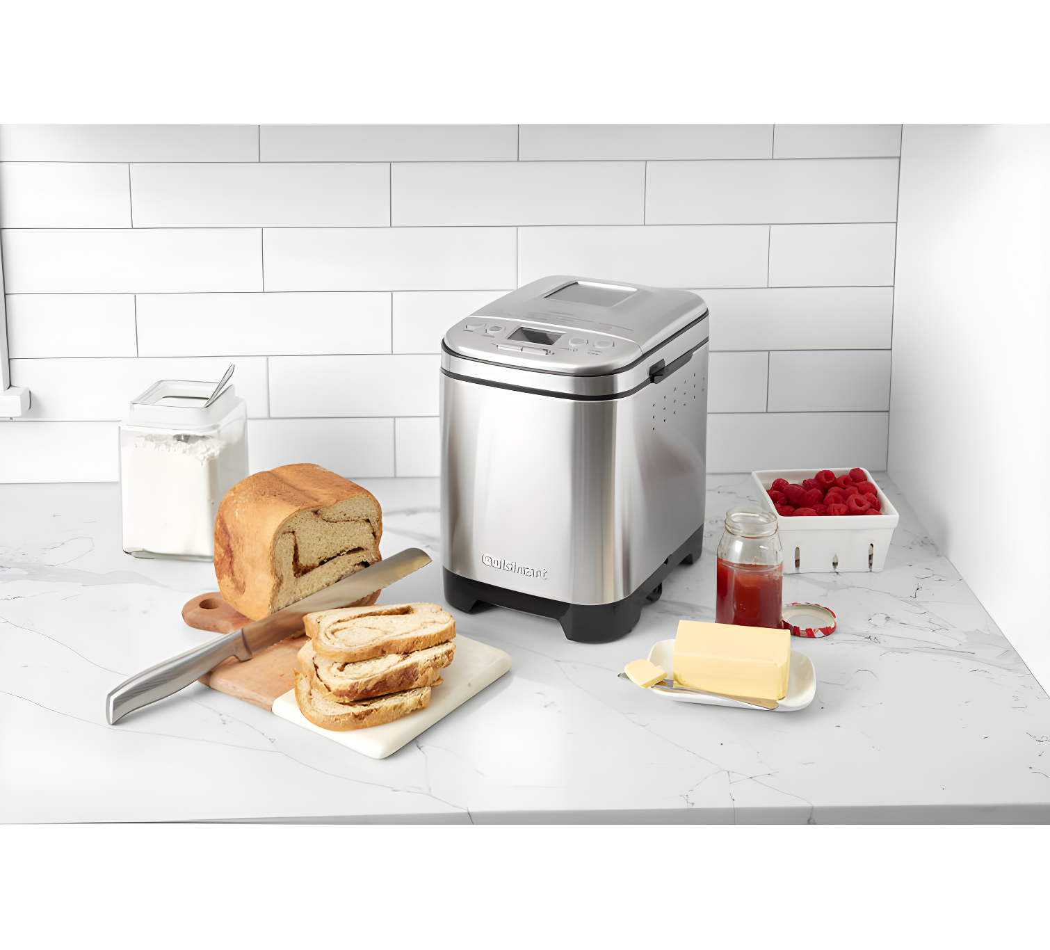 Cuisinart Bread Maker Machine, Compact and Automatic, Customizable Settings, Up to 2lb Loaves