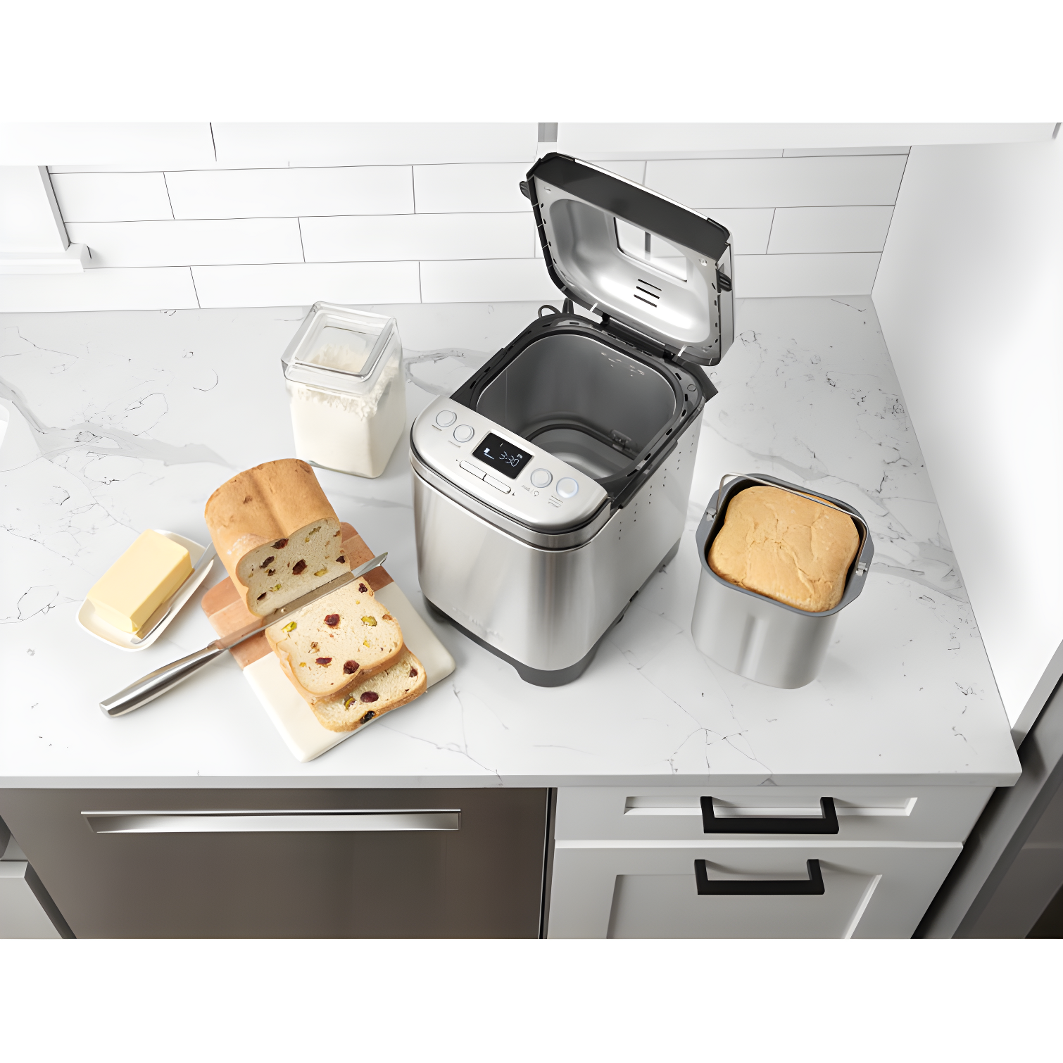 Cuisinart Bread Maker Machine, Compact and Automatic, Customizable Settings, Up to 2lb Loaves