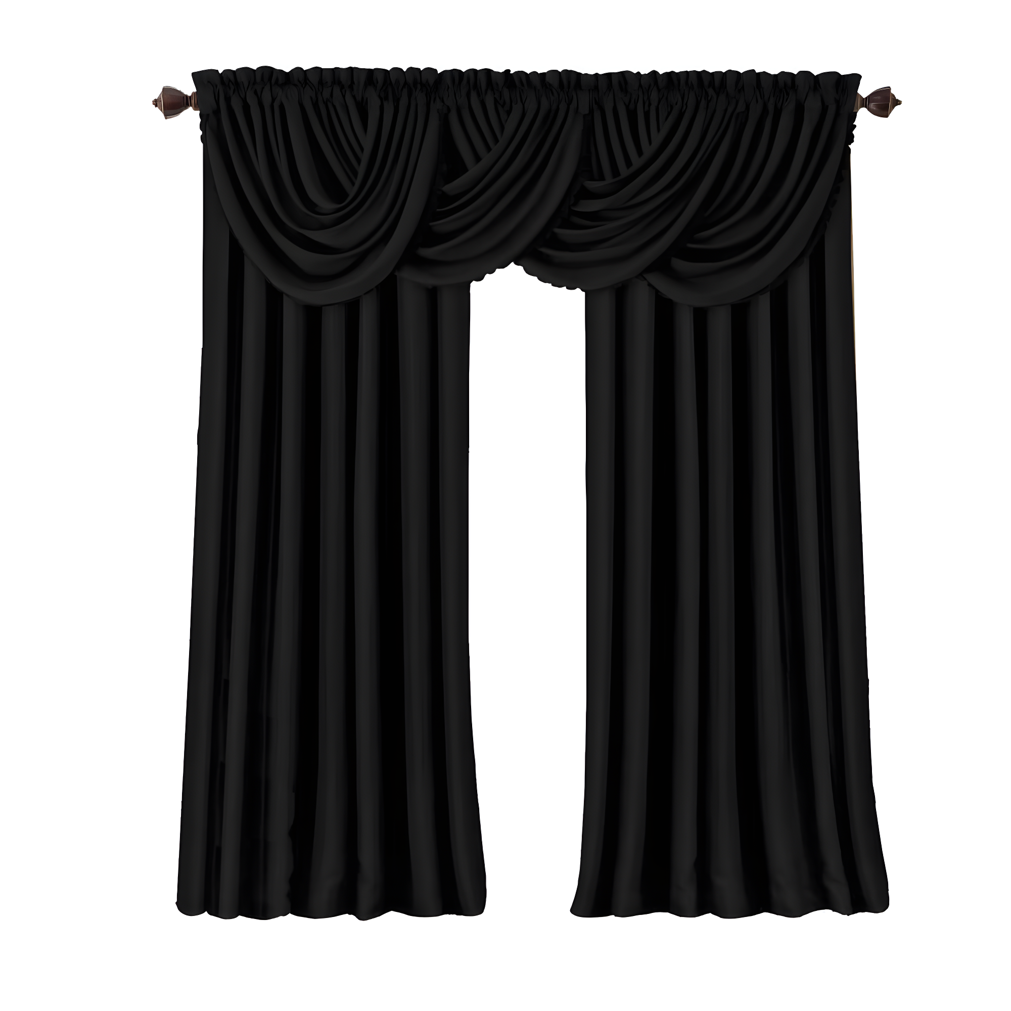 All Seasons Single Blackout Window Curtain Panel - 52" x 95" - Black - Elrene Home Fashions