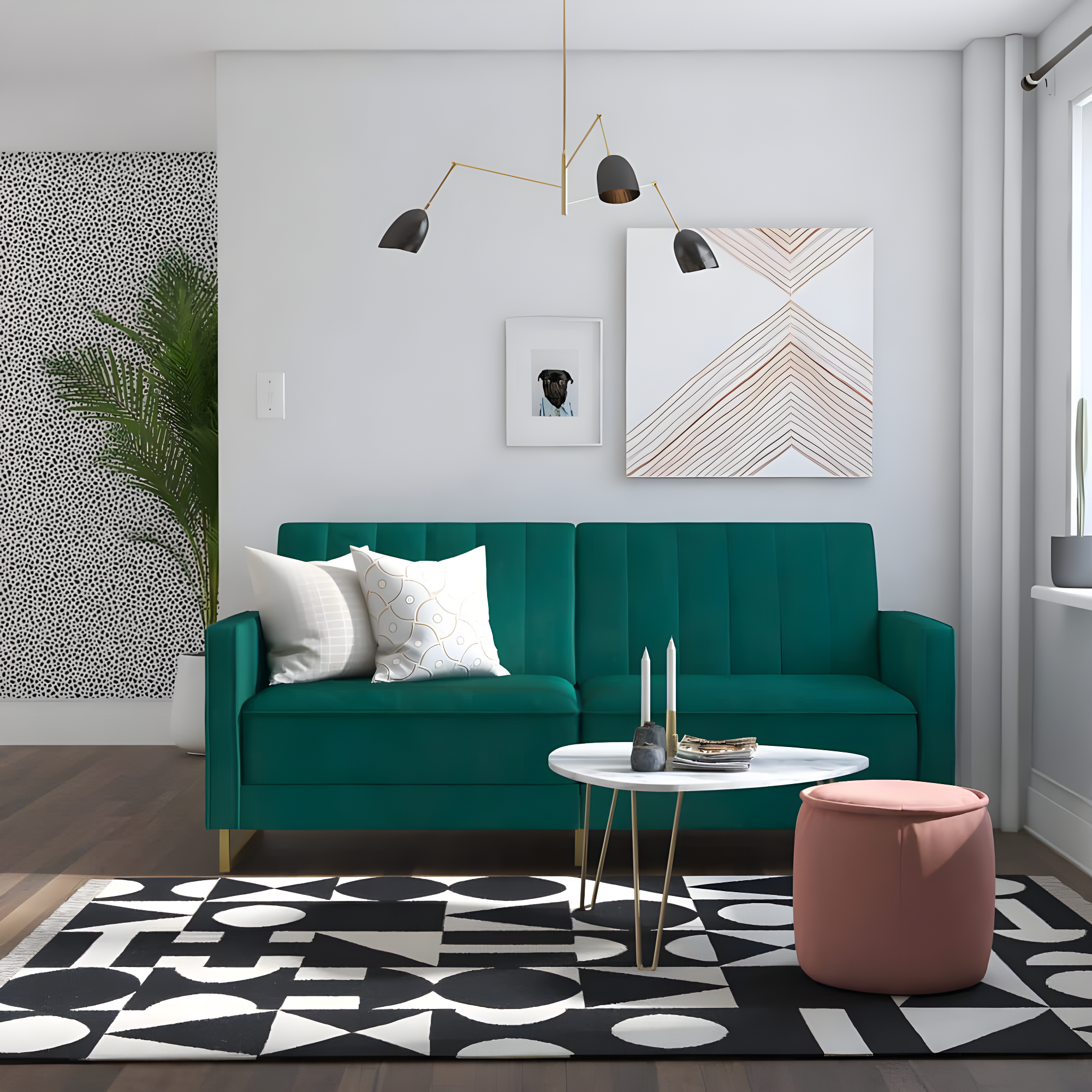Skylar Full / Double 77'' Velvet Tufted Convertible Sofa