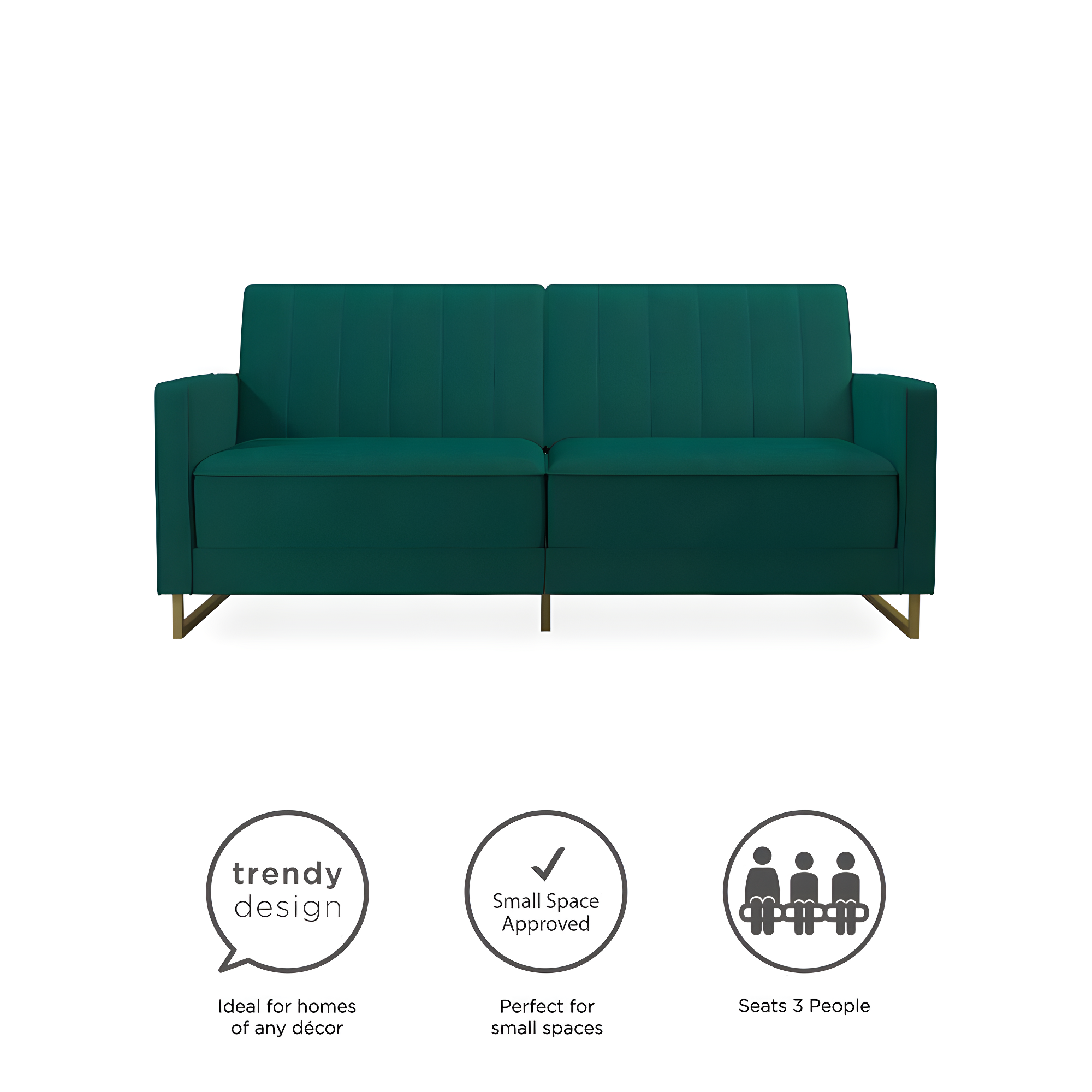 Skylar Full / Double 77'' Velvet Tufted Convertible Sofa