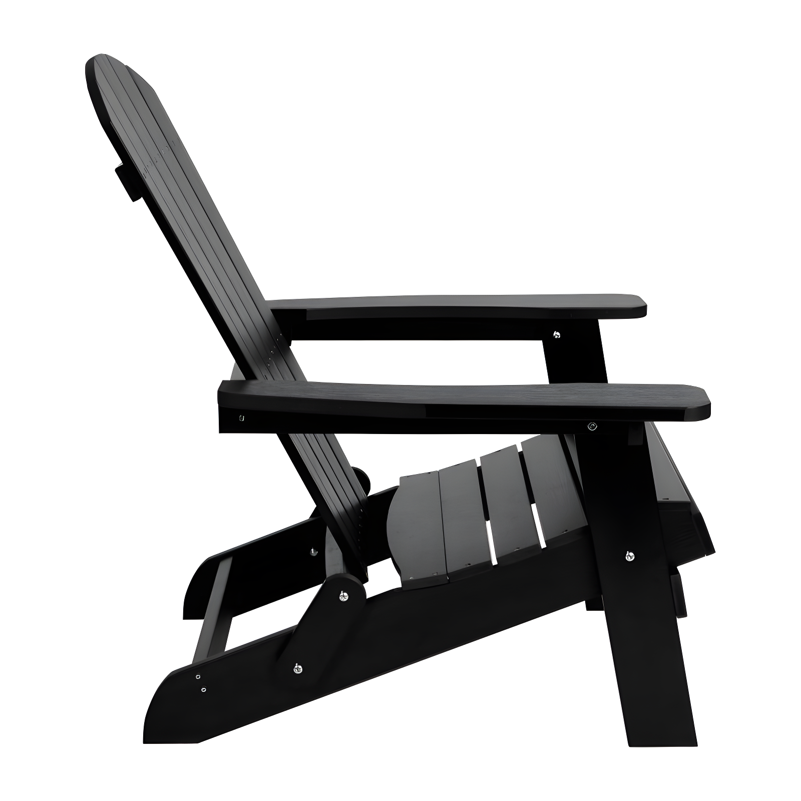 Flash Furniture Charlestown All-Weather Poly Resin Indoor/Outdoor Folding Adirondack Chair in Black