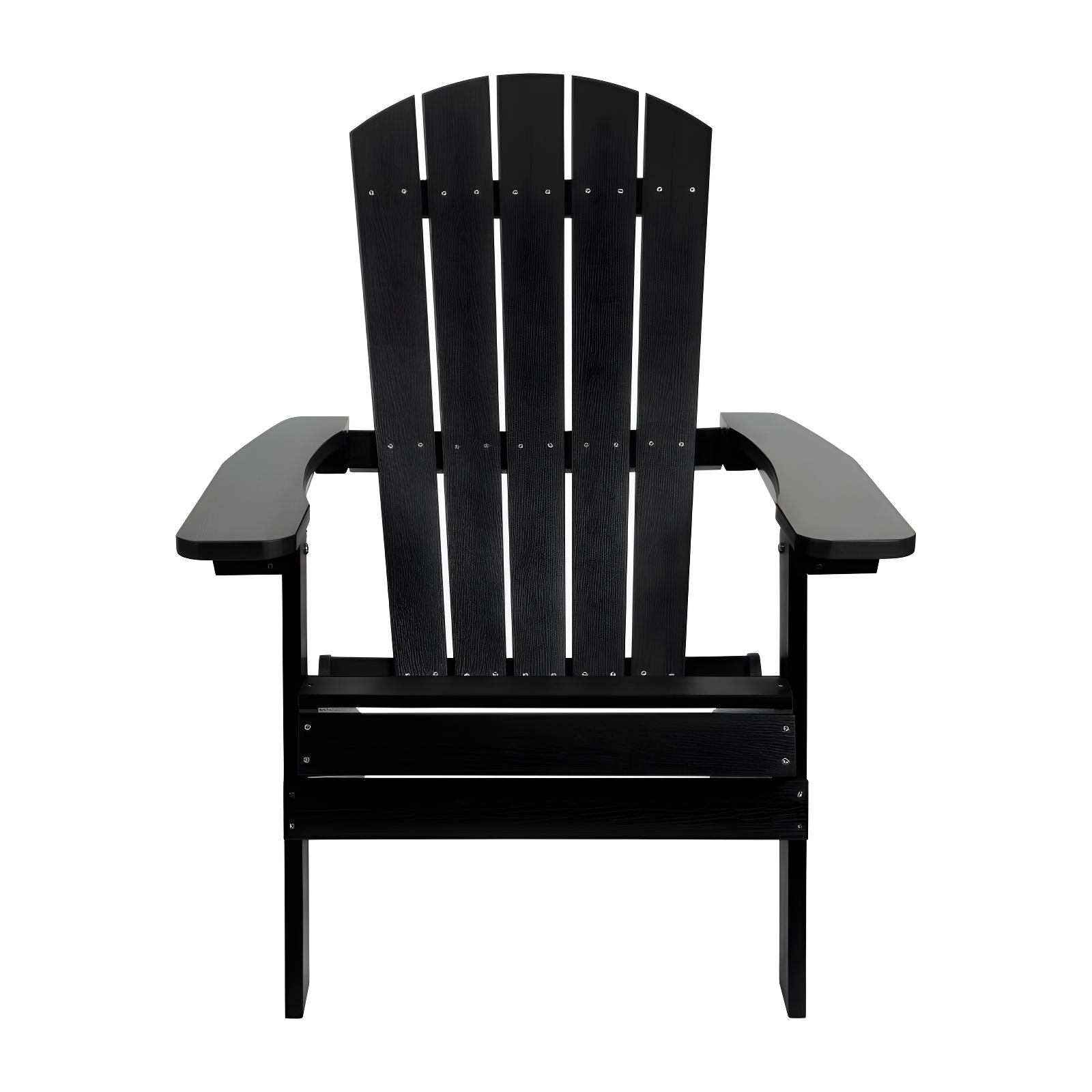 Flash Furniture Charlestown All-Weather Poly Resin Indoor/Outdoor Folding Adirondack Chair in Black