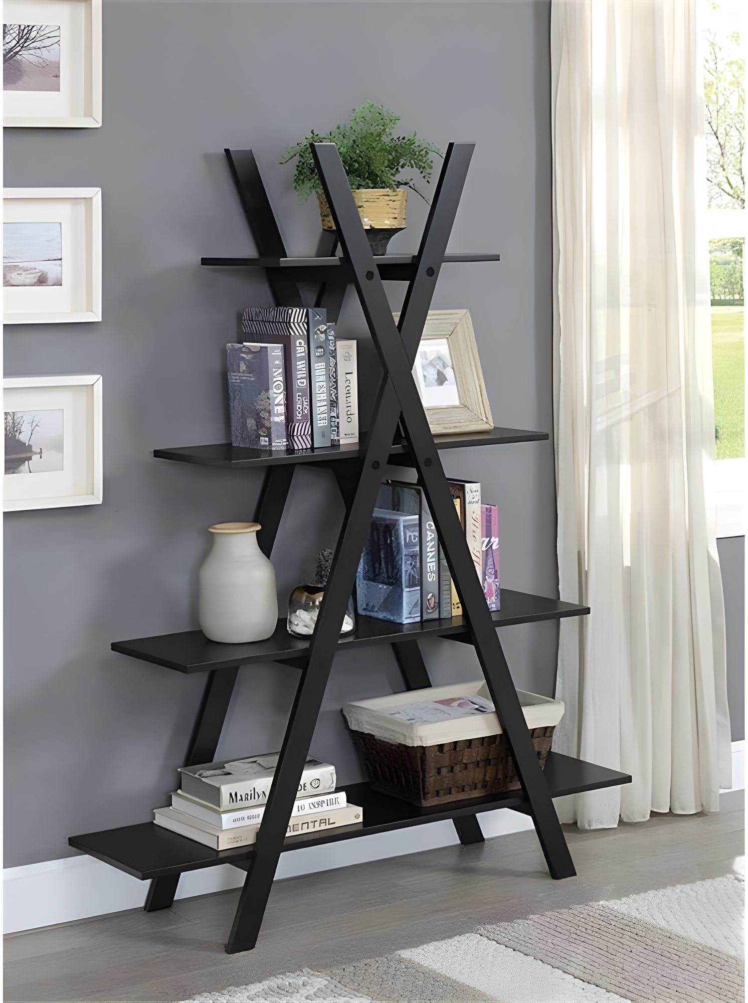 Convenience Concepts Oxford "A" Frame Bookshelf, Multiple Finishes