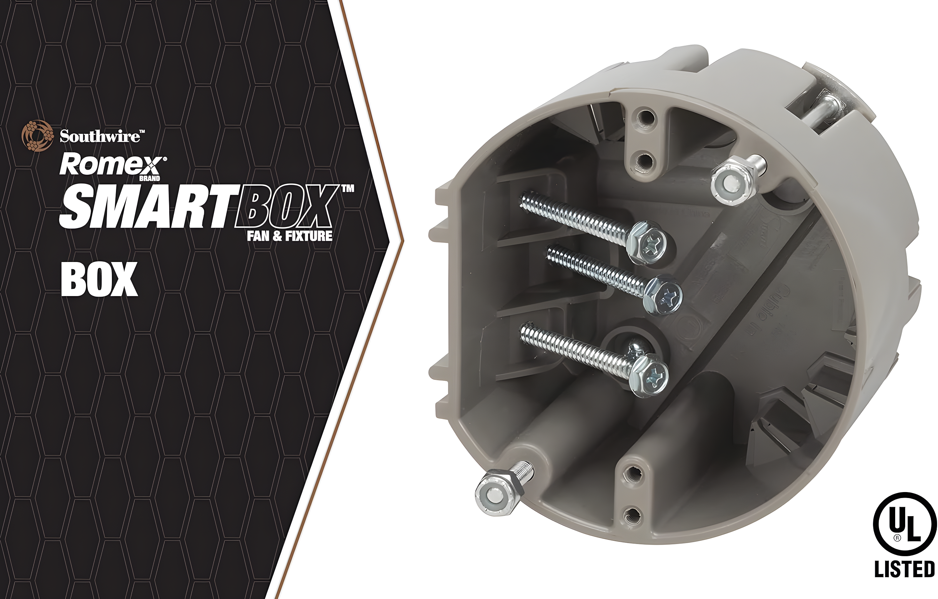 Southwire Smart Box Adjustable Depth 75 lbs. Light Fixture Support/50 lbs. Ceiling Fan Support
