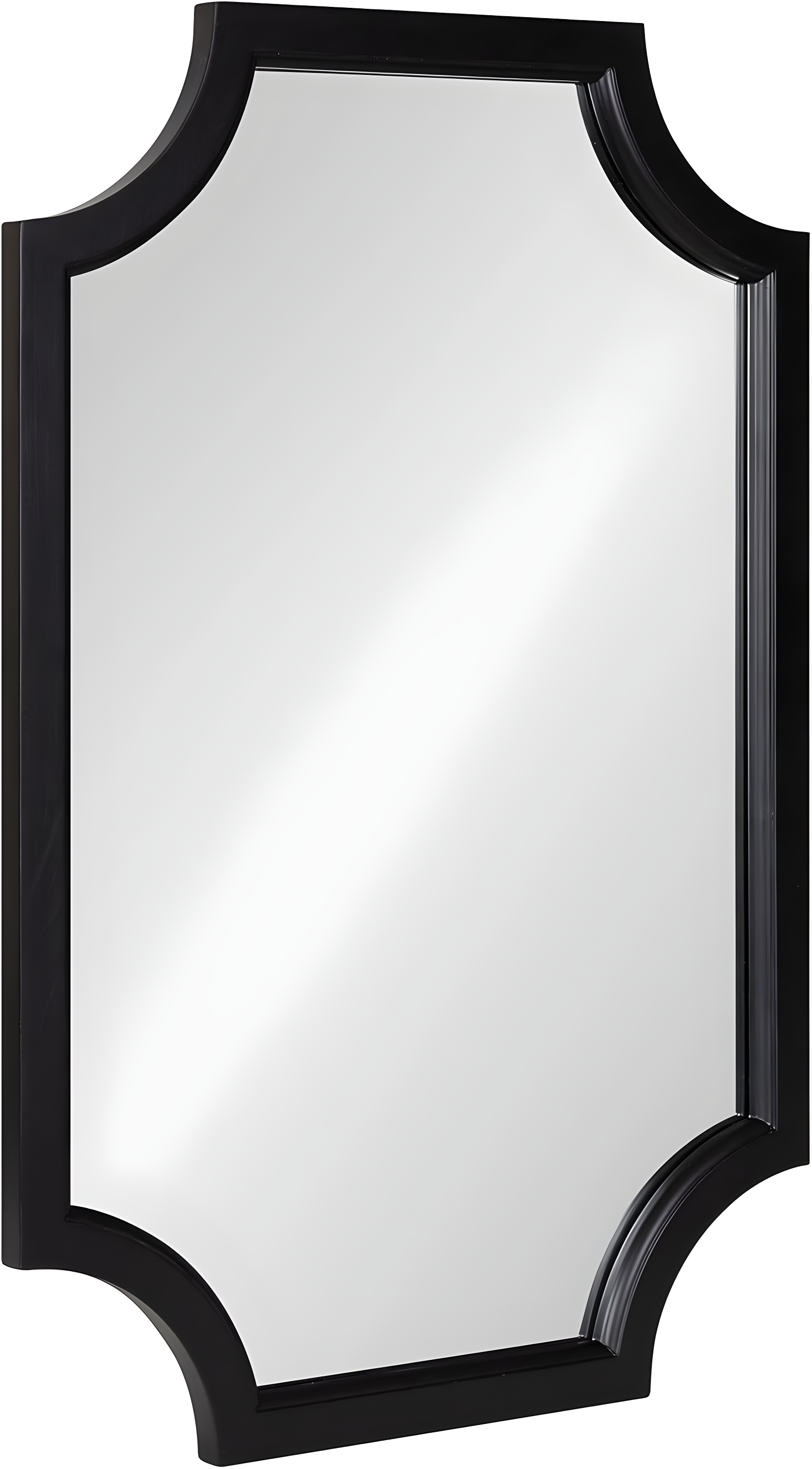 20" x 30" Hogan Scallop Wall Mirror Black - Kate & Laurel All Things Decor: MDF Frame, Easy Wall Mount