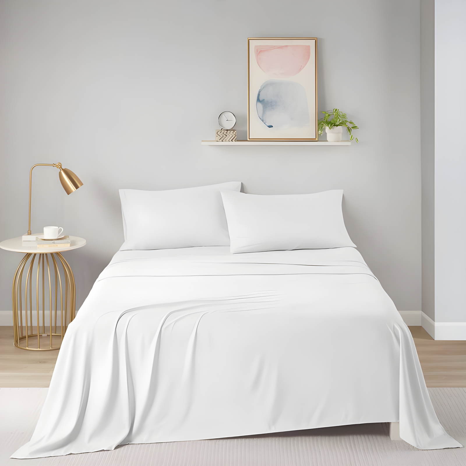 Twin Extra Long Microfiber All Season Soft Touch Sheet Set White