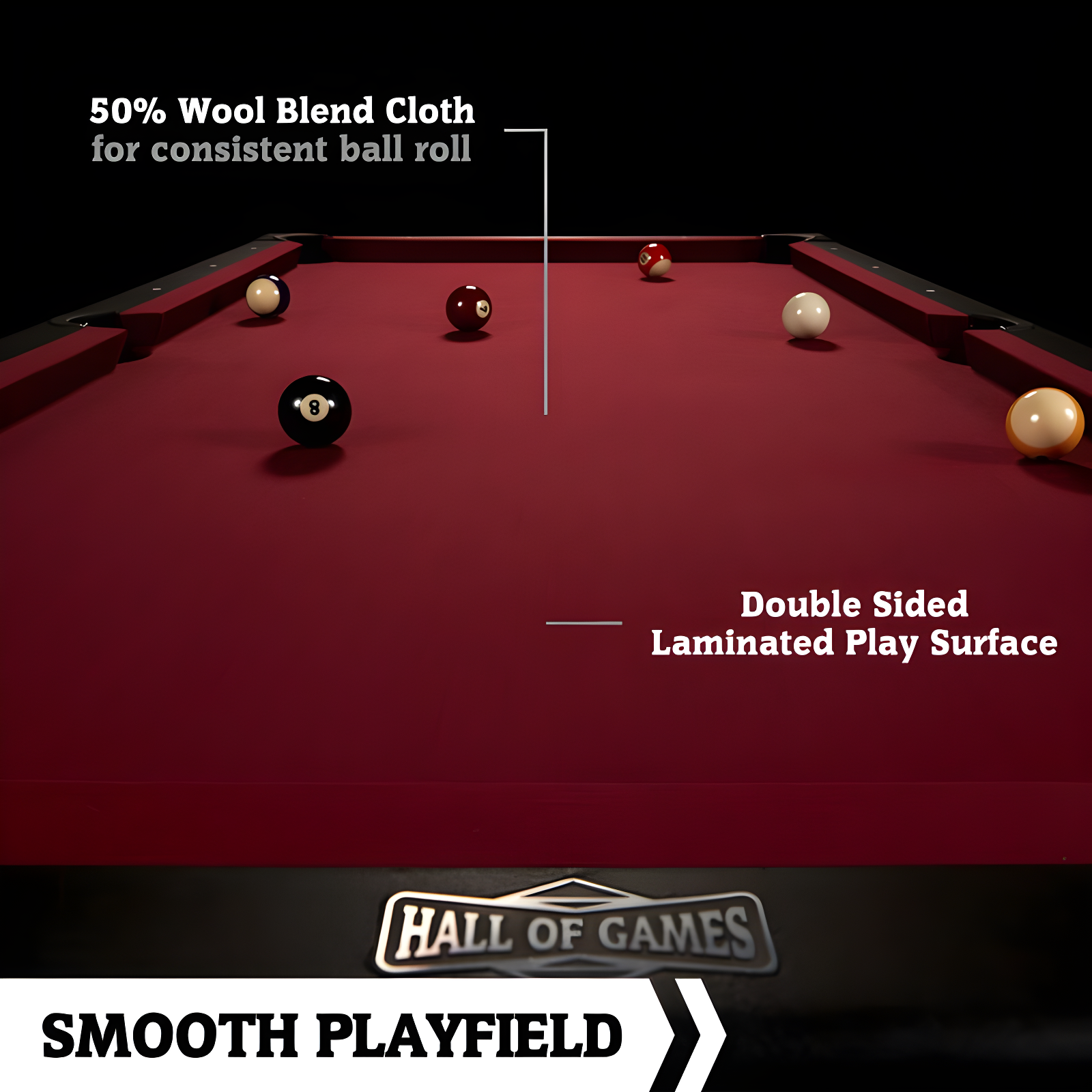 Hall of Games Hall of Games Edgewood 7' Pool Table with Playing Accessories
