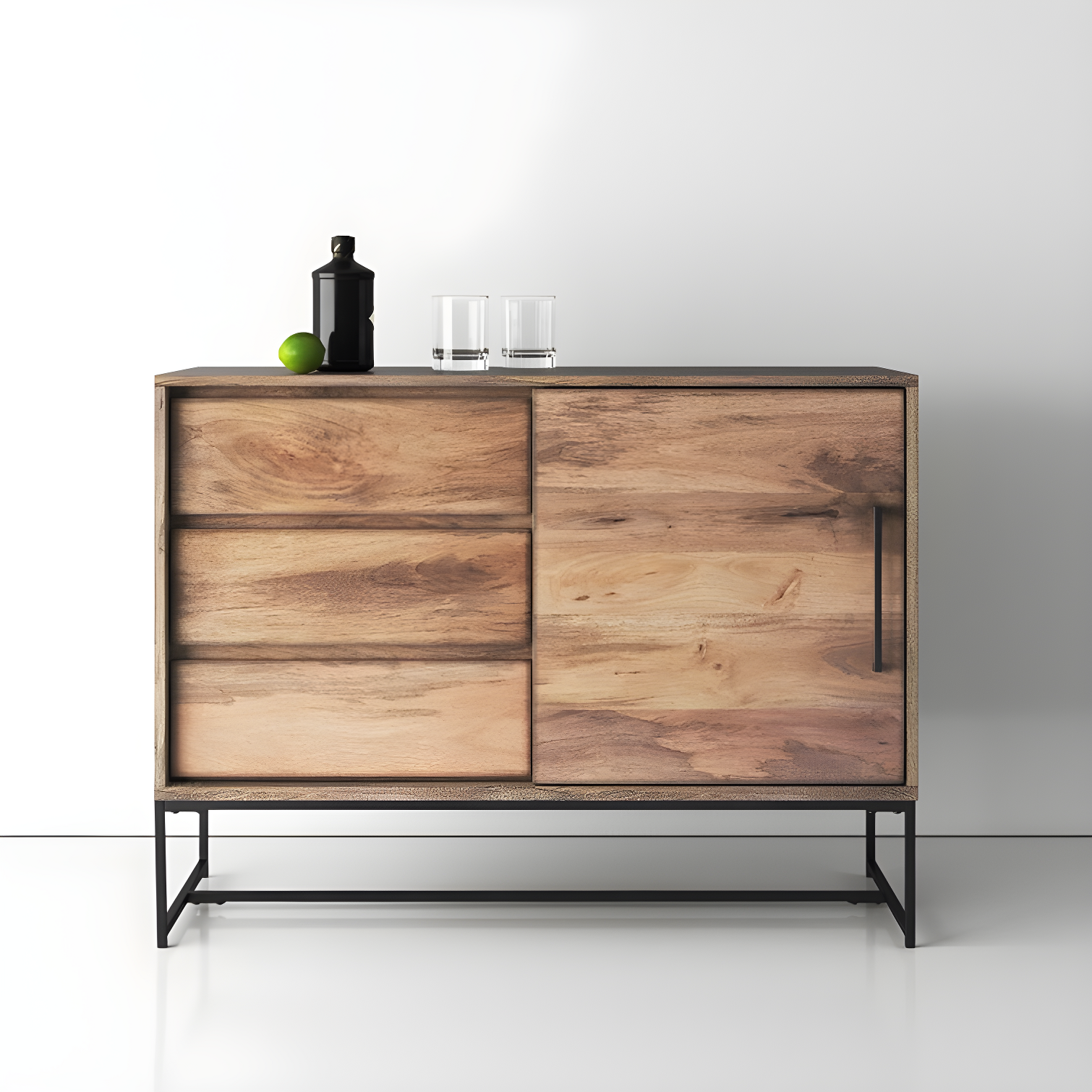 Ascent 40" Wide 3 Drawer Solid Mango Wood Server