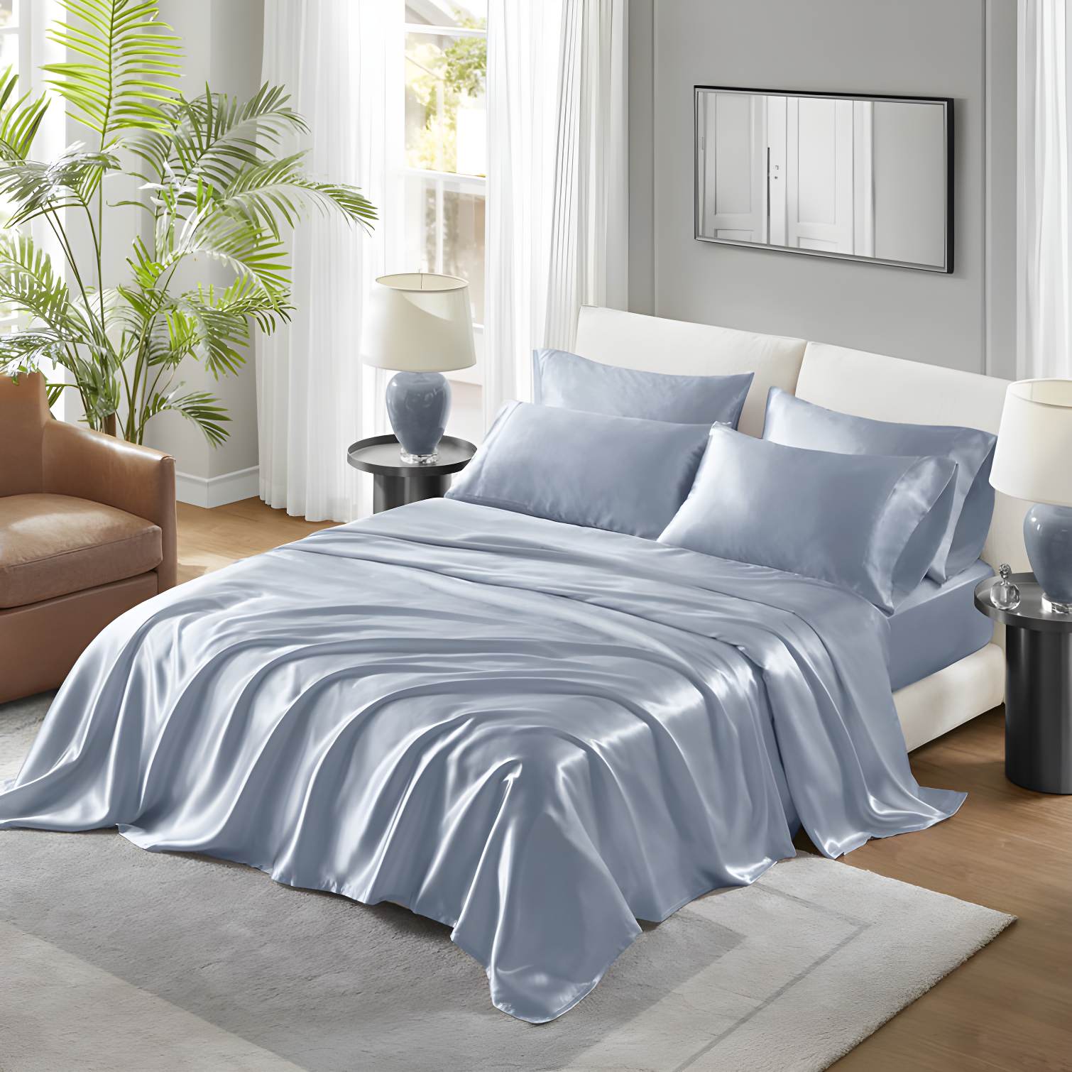 Madison Park Essentials Satin Luxury 2PC Pillowcases (Set of 2)