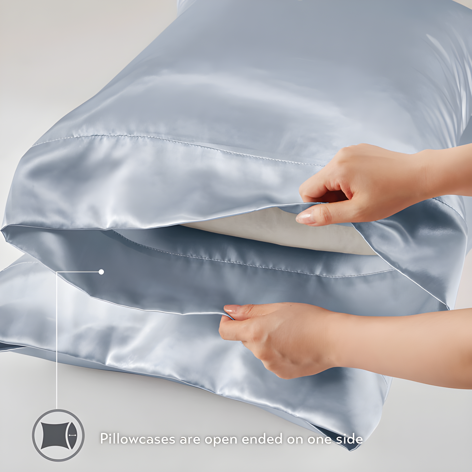 Madison Park Essentials Satin Luxury 2PC Pillowcases (Set of 2)