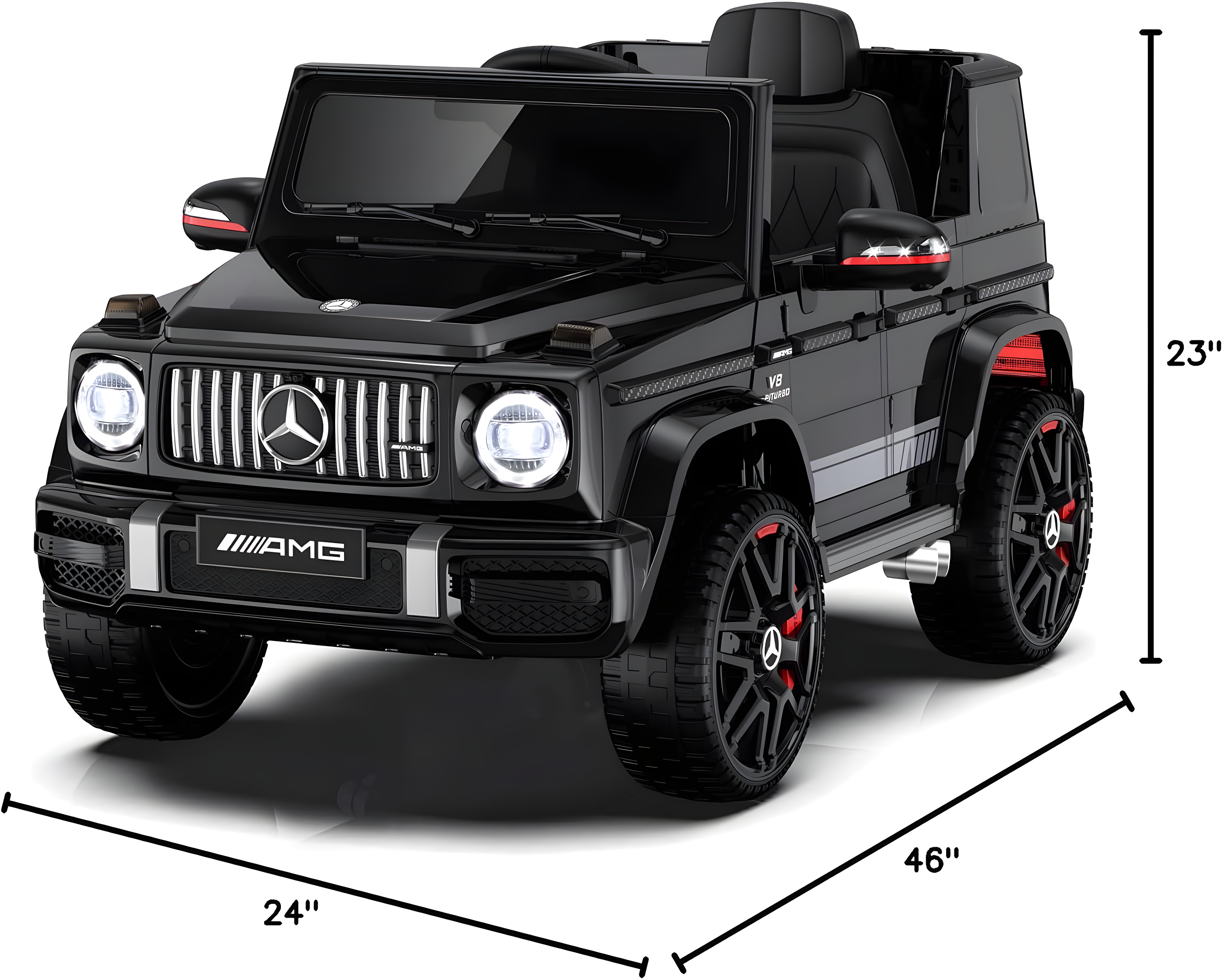 ANPABO ANPABO 24V 4WD Licensed Mercedes-Benz G63 Ride On Kids Car, Remote Control with Low Battery Voice Prompt