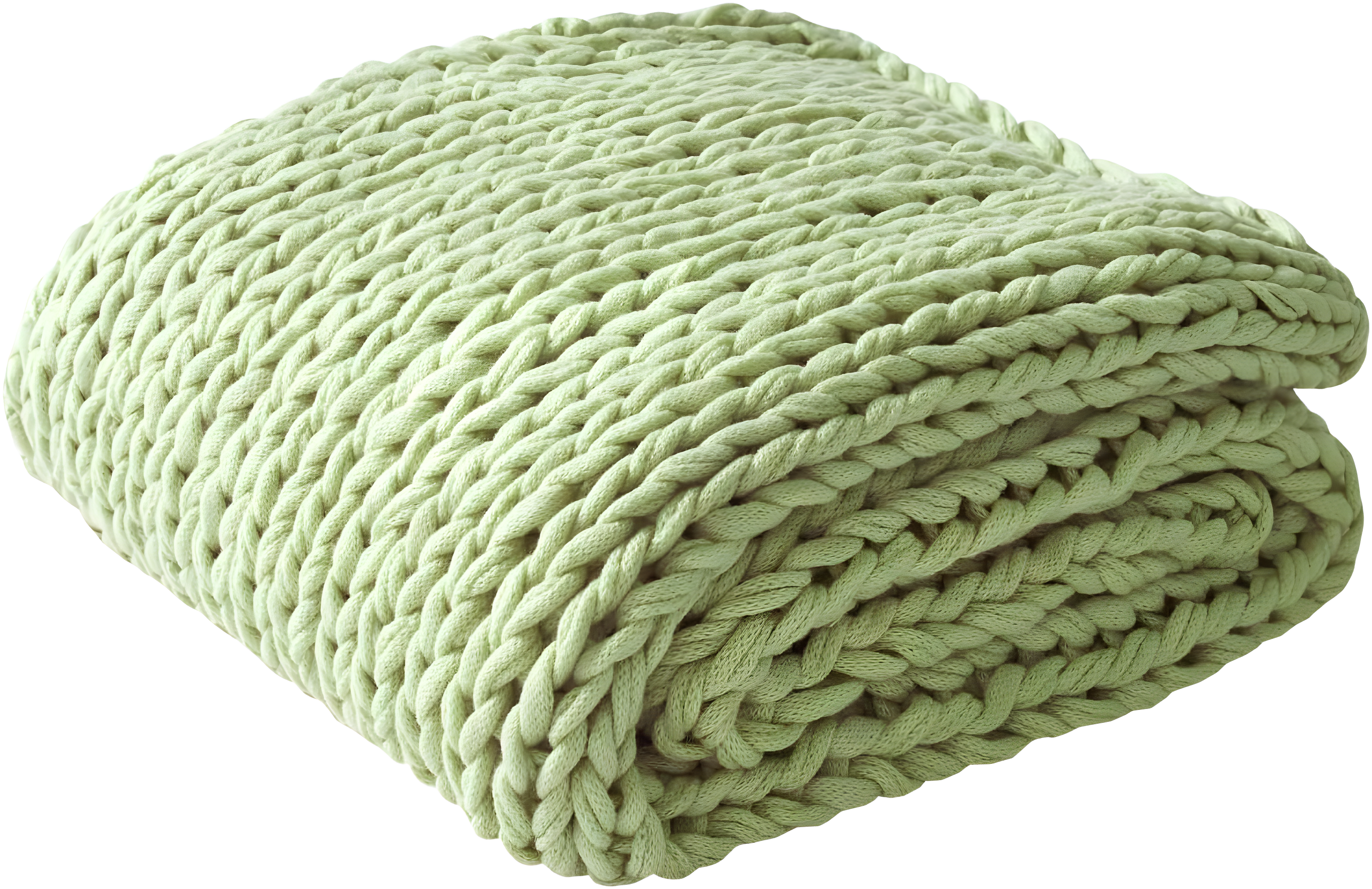 50"x60" Chunky Double Knit Handmade Throw Blanket Sage Green - Madison Park