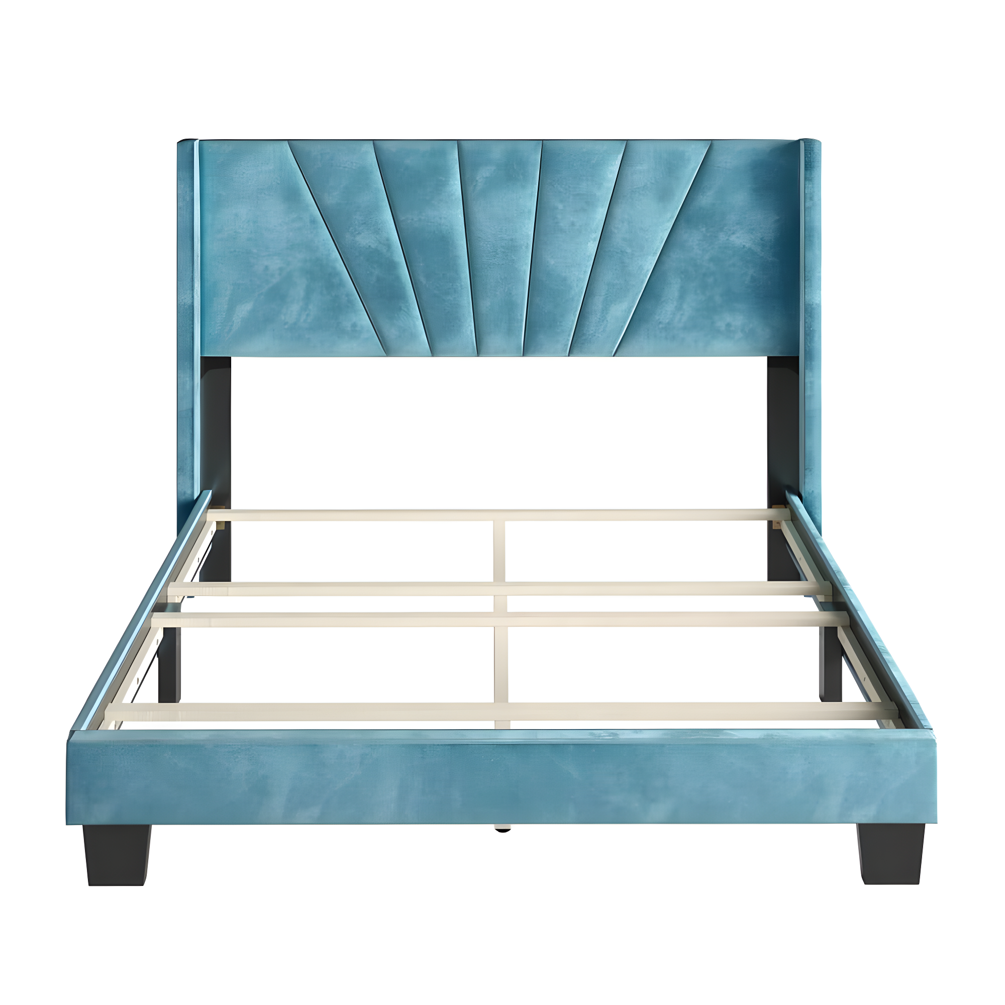 Boyd Sleep Valencia Velvet Upholstered Platform Bed Frame with Adjustable Height Headboard , Requires Box Spring-Boyd Sleep