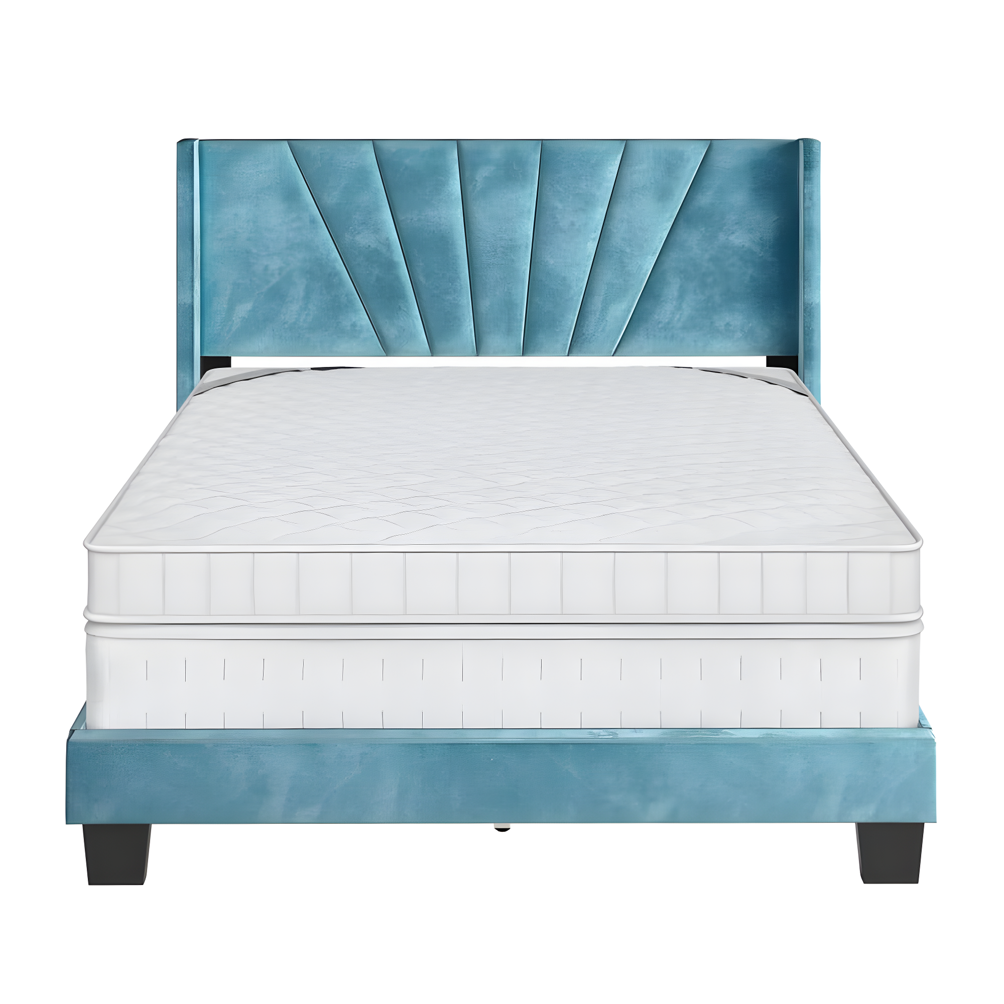 Boyd Sleep Valencia Velvet Upholstered Platform Bed Frame with Adjustable Height Headboard , Requires Box Spring-Boyd Sleep