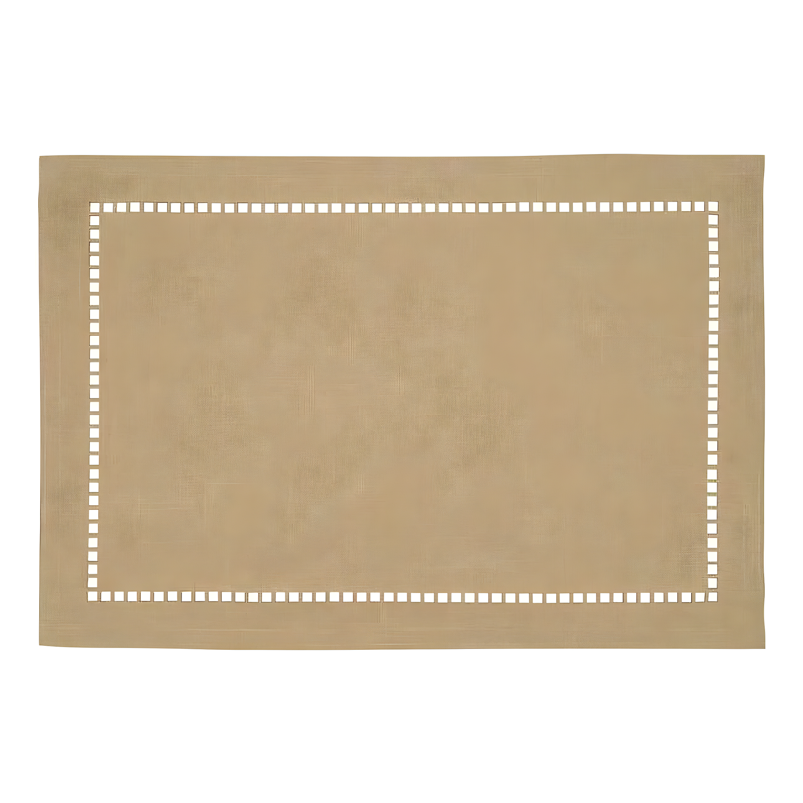 Saro Lifestyle Placemats With Laser-Cut Hemstitch Design, Beige, (Set of 4 pcs)