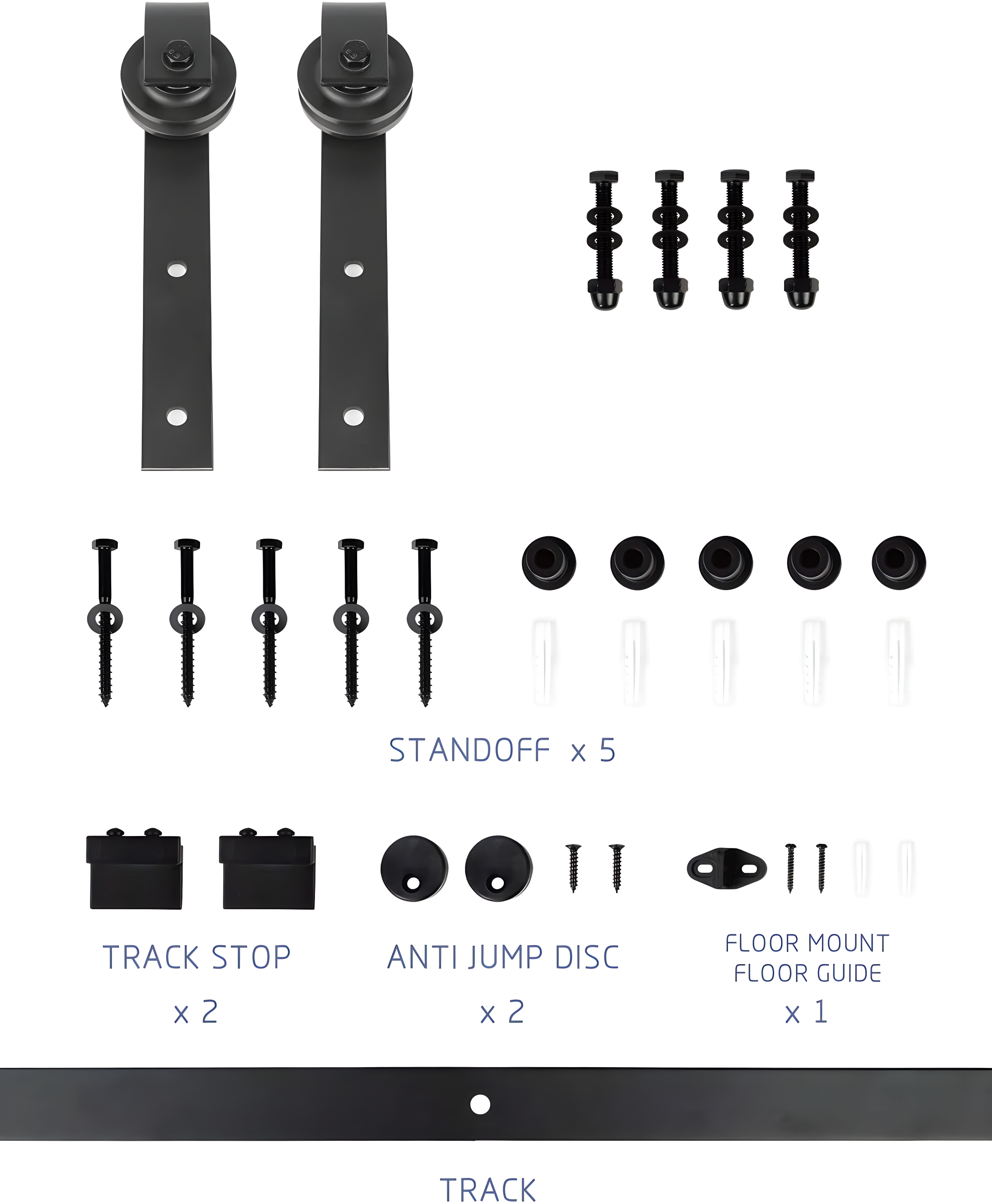 S&Z TOPHAND Paneled Wood Unfinished Barn Door with Installation Hardware Kit
