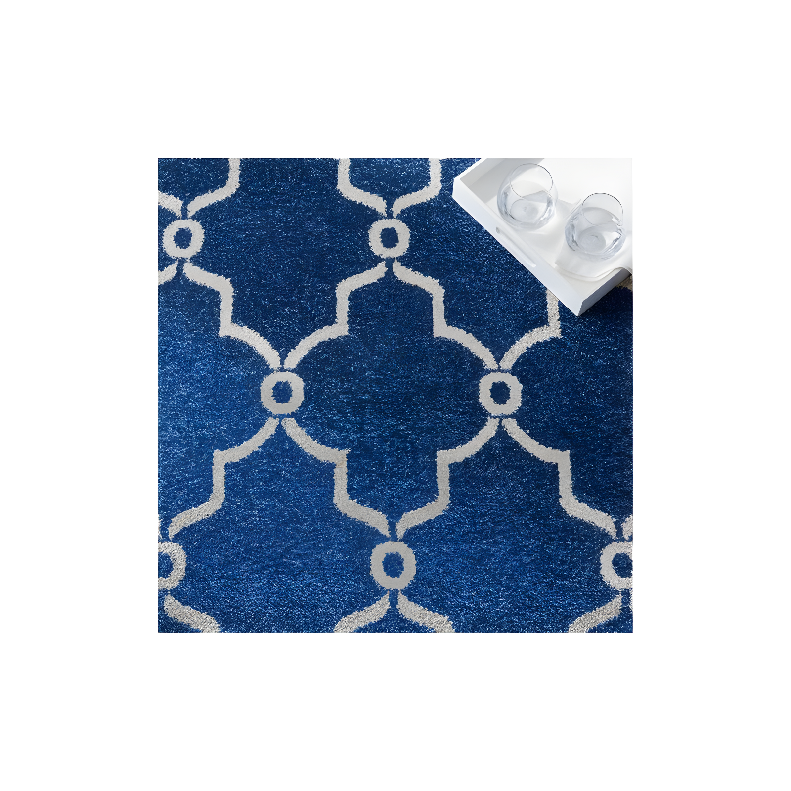 Amherst AMT414 Power Loomed Indoor Area Rug - Navy/Beige - 5'3"x8' - Safavieh