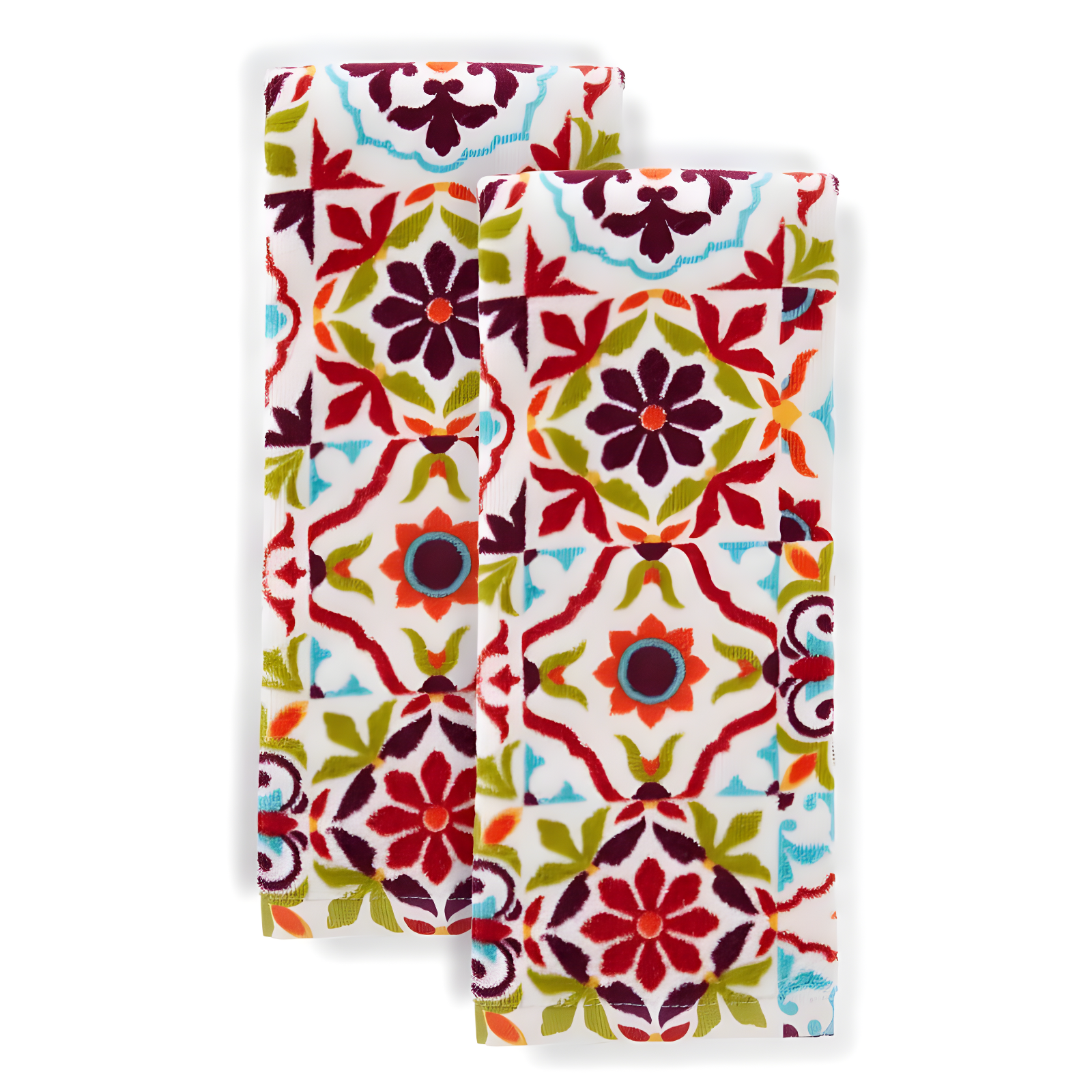 Fiesta Worn Tiles Kitchen Towels Set (Set of 2)