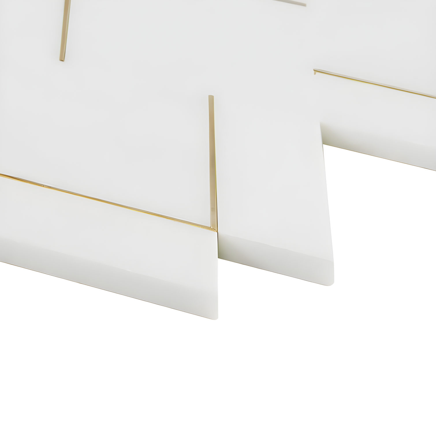 Mehko 11.81 in. x 14.96 in. Polished Marble and Brass Wall Tile