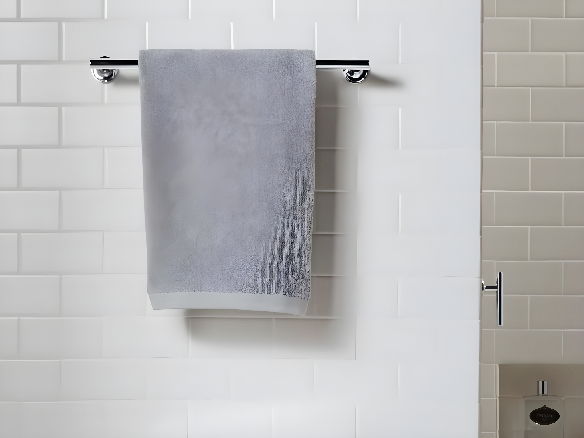 Purist® 24" Wall Mounted Round Towel Bar, Metal Wall-Mounted Towel Holder