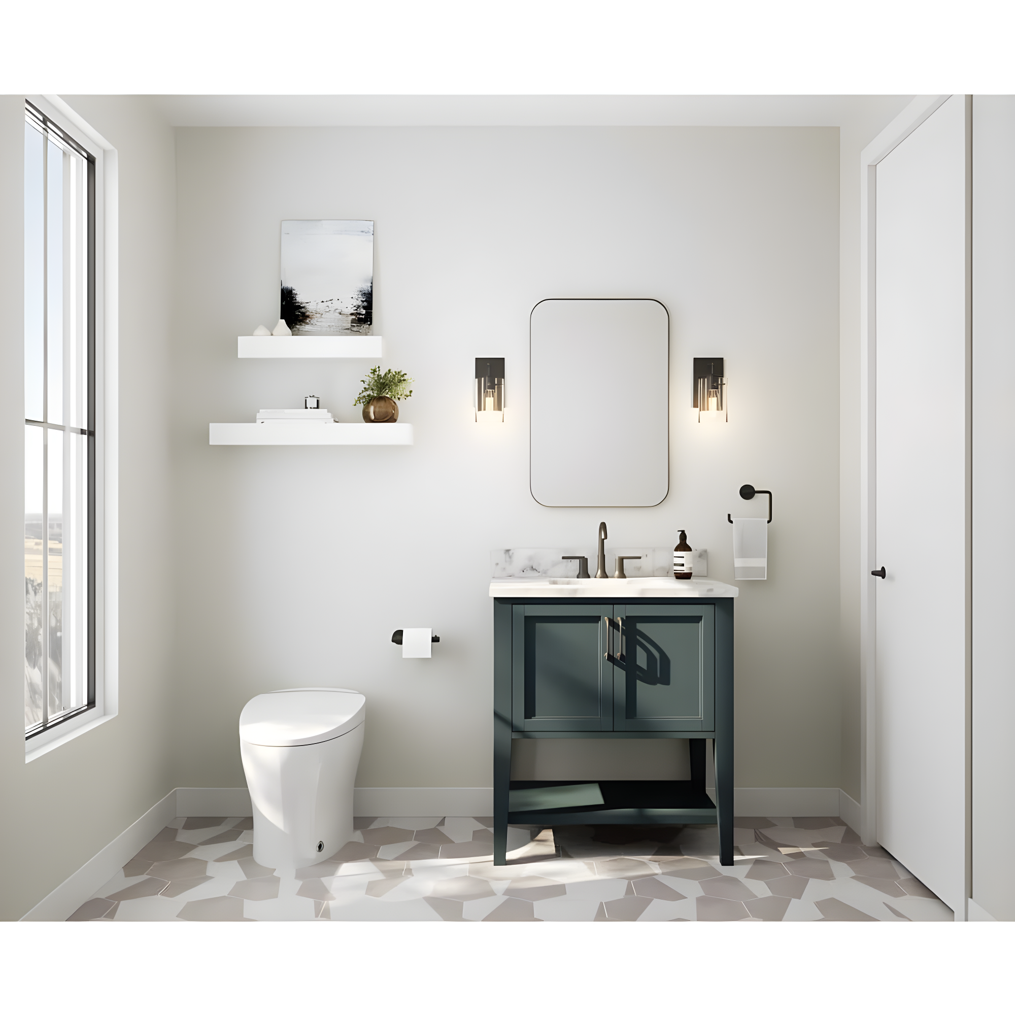 Trinsic Wall Mount Single Post Toilet Paper Holder Bath Hardware Accessory