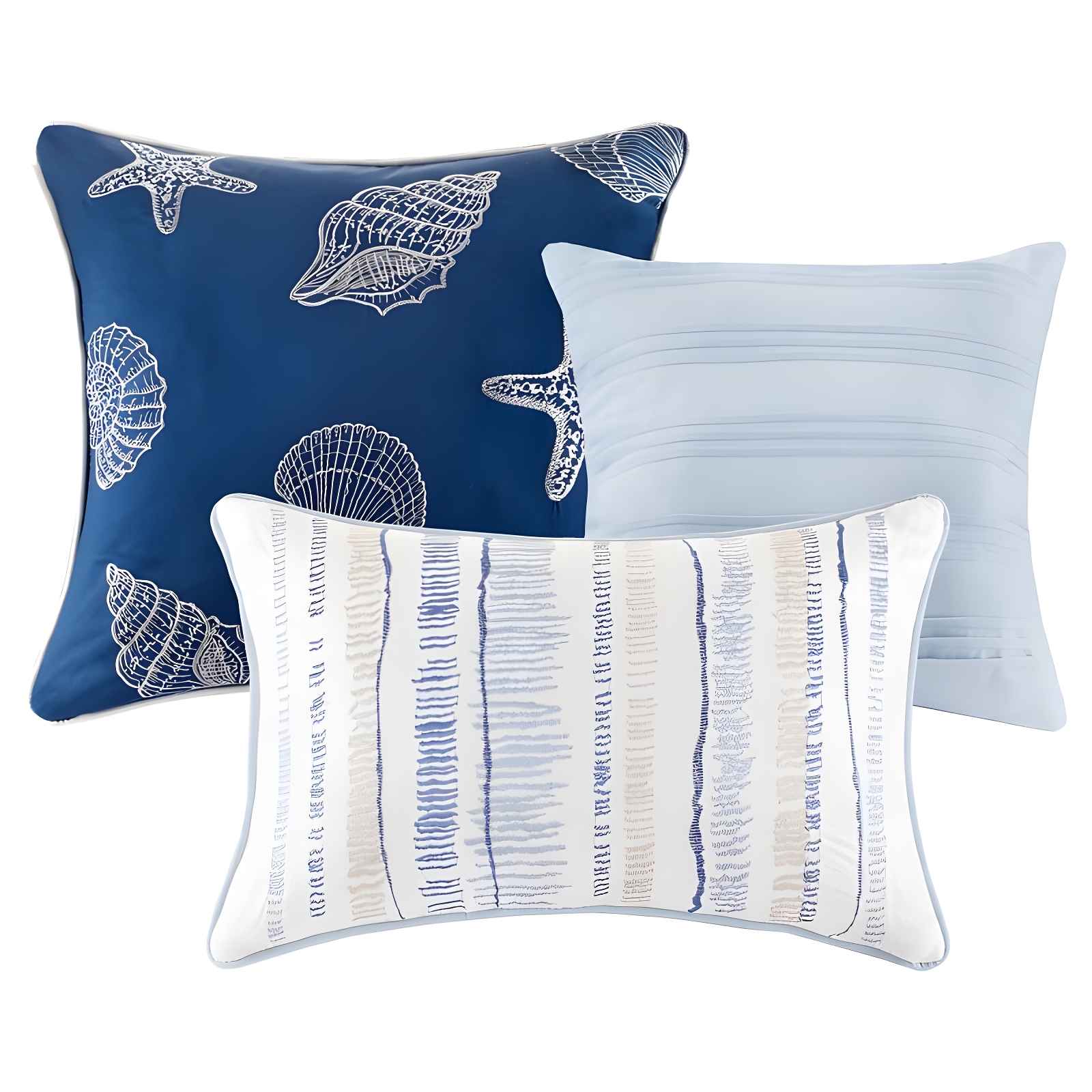 Madison Park Marina 6 Piece Printed Quilt Set with Throw Pillows
