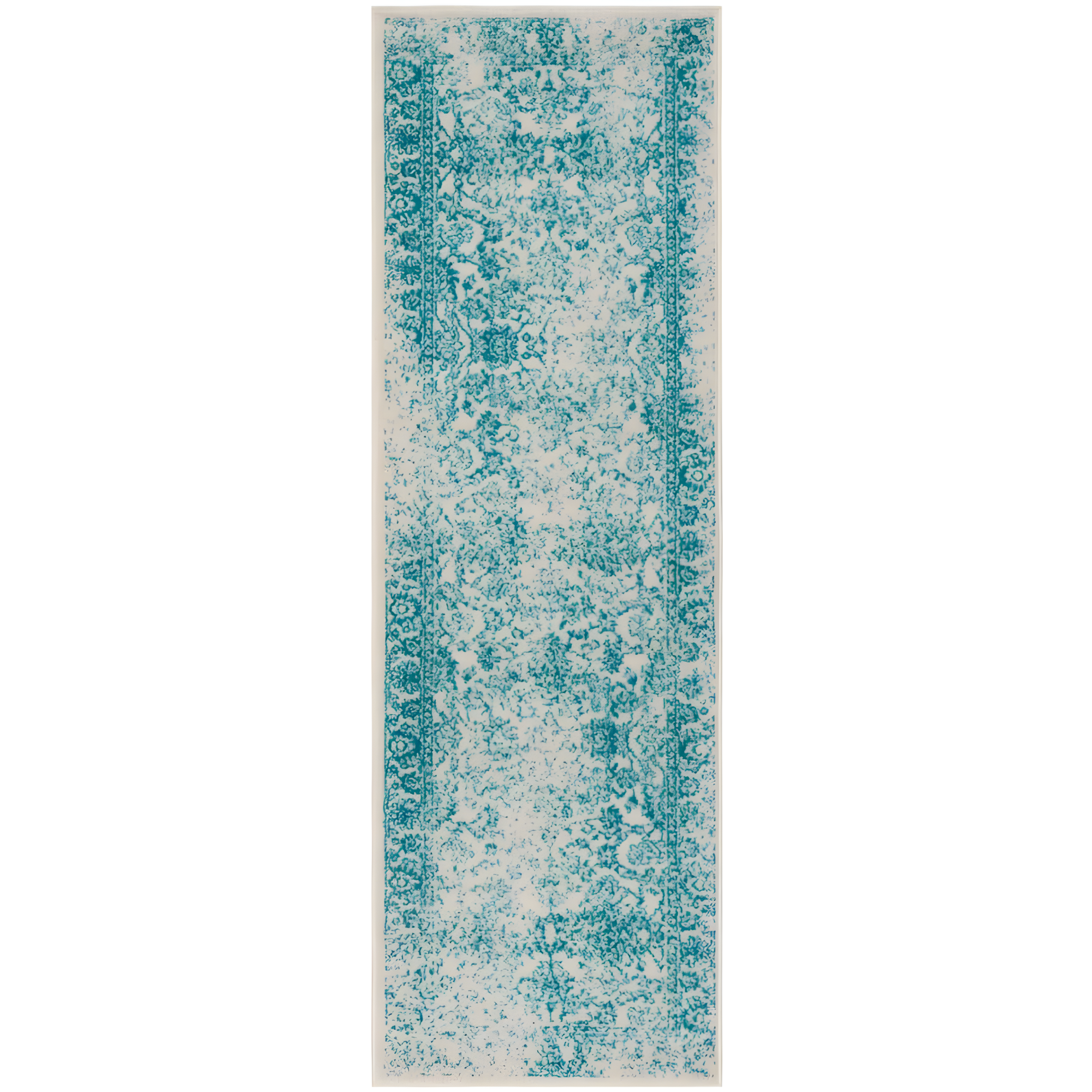 Adirondack ADR109 Machine Made Indoor Runner - Ivory/Teal - 2'-6"x8' - Safavieh