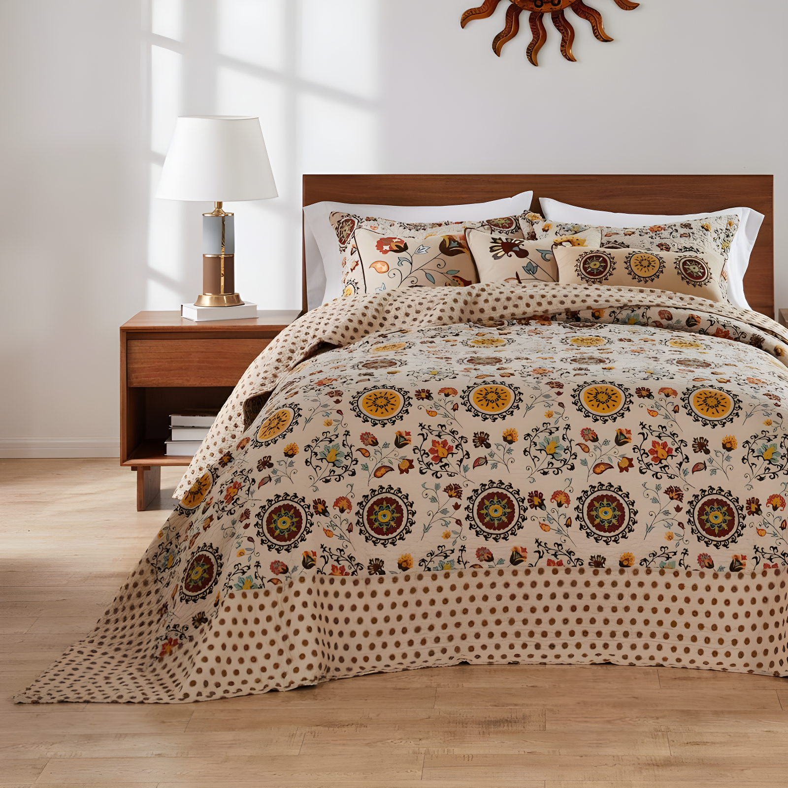 Andorra Medallion Cotton Reversible Quilt Set