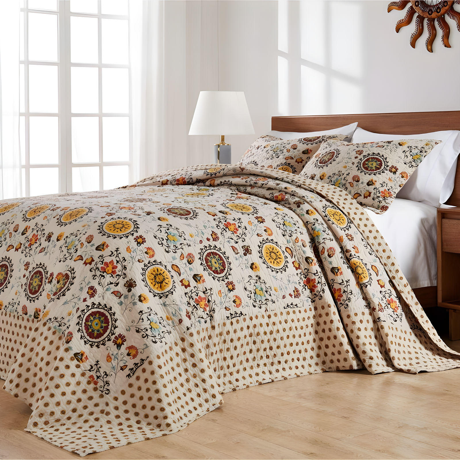 Andorra Medallion Cotton Reversible Quilt Set