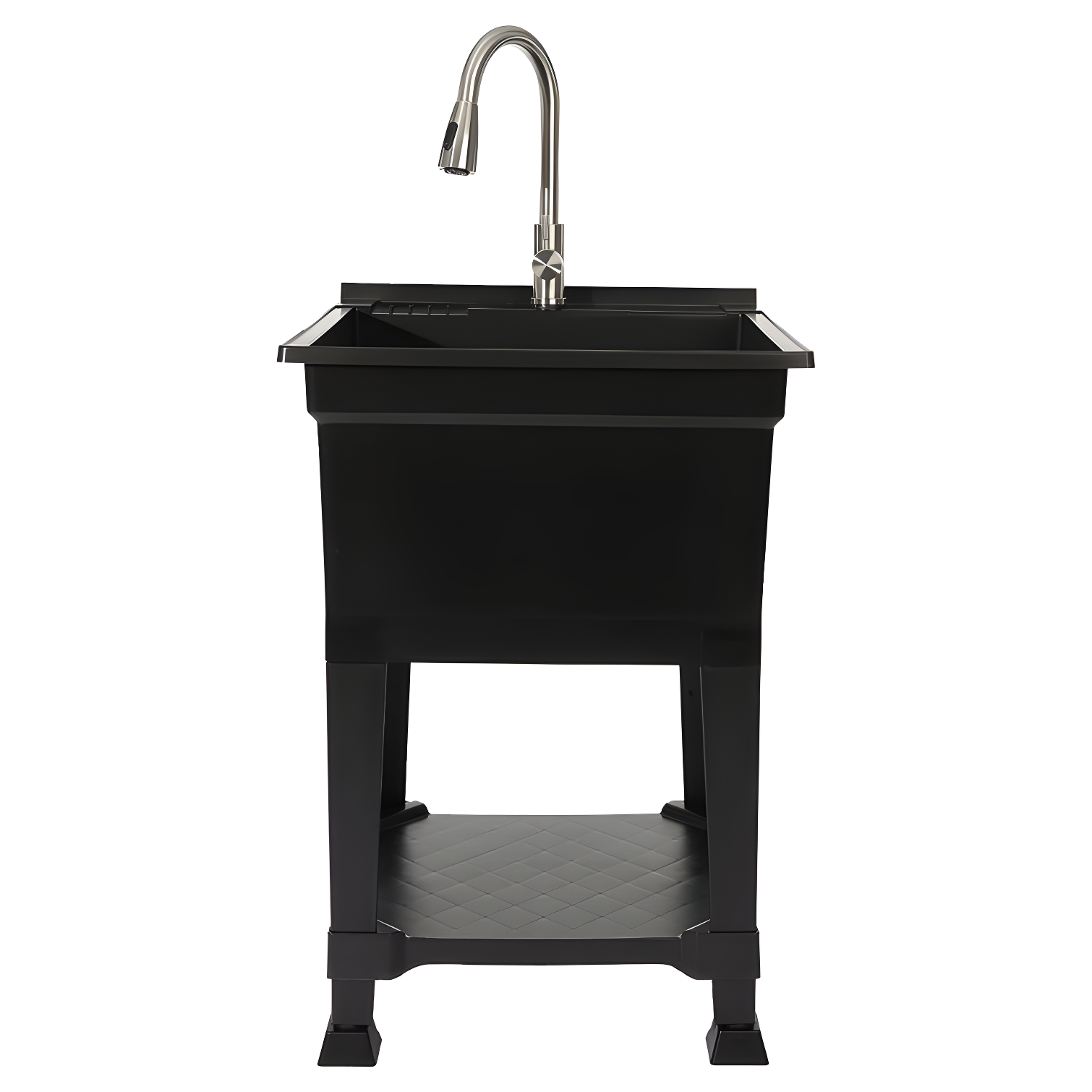 UTILITYSINKS Plastic 24" Compact Workshop Freestanding Laundry Sink with Faucet
