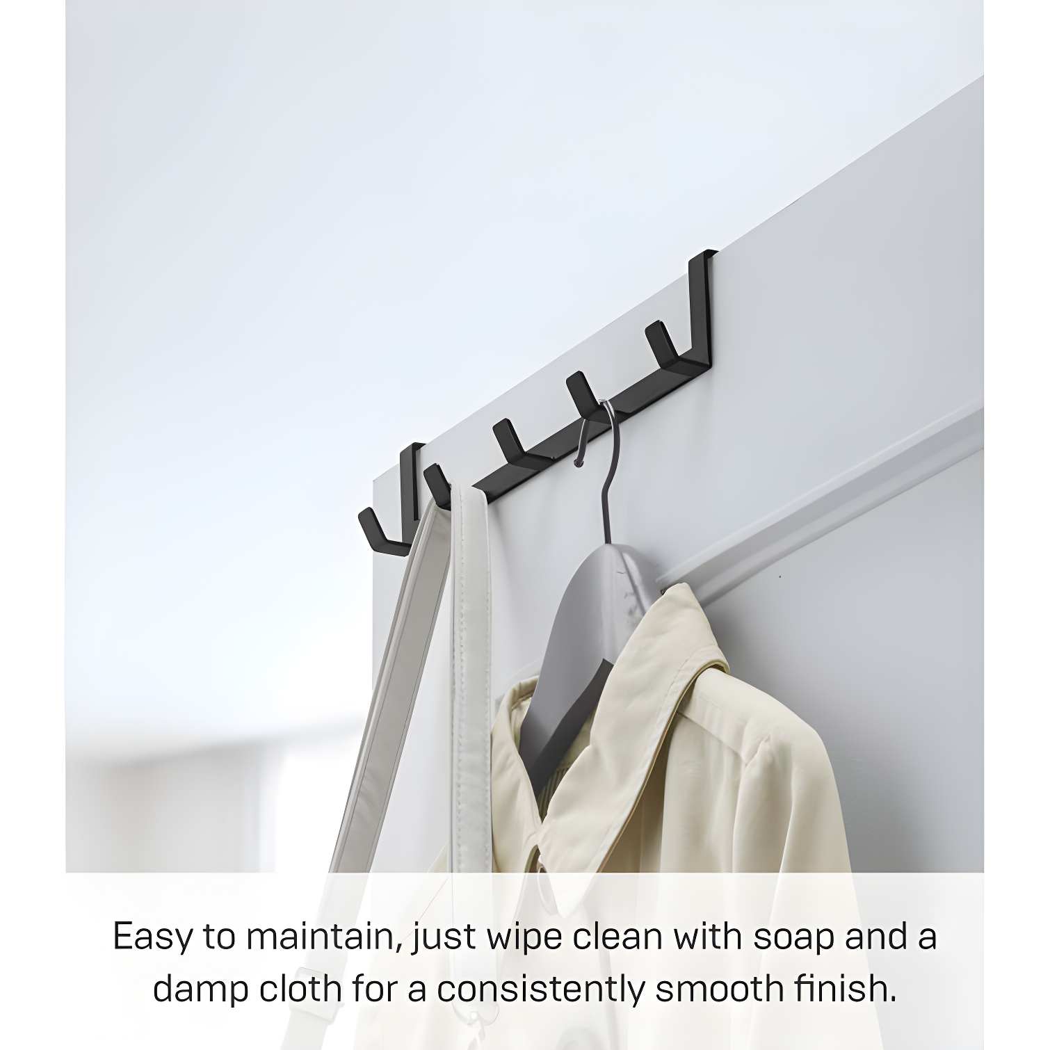 Yamazaki Home Over The Door Hooks - Hanging Coat Rack, Steel, Wide, Over-the-Door