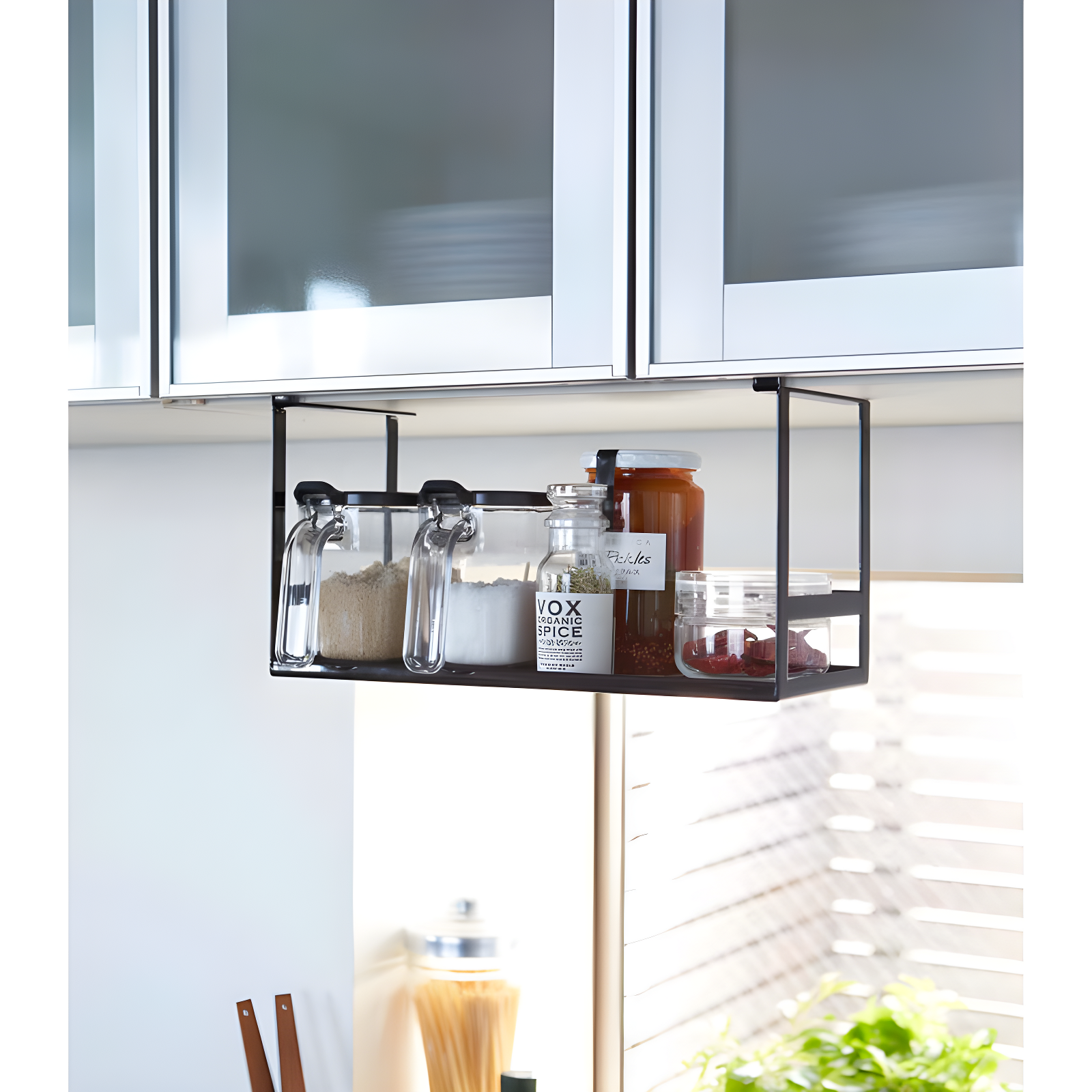 Yamazaki Home Yamazaki Home Under Shelf Spice Rack And Organizer For Kitchen Cabinets, Steel, Undershelf