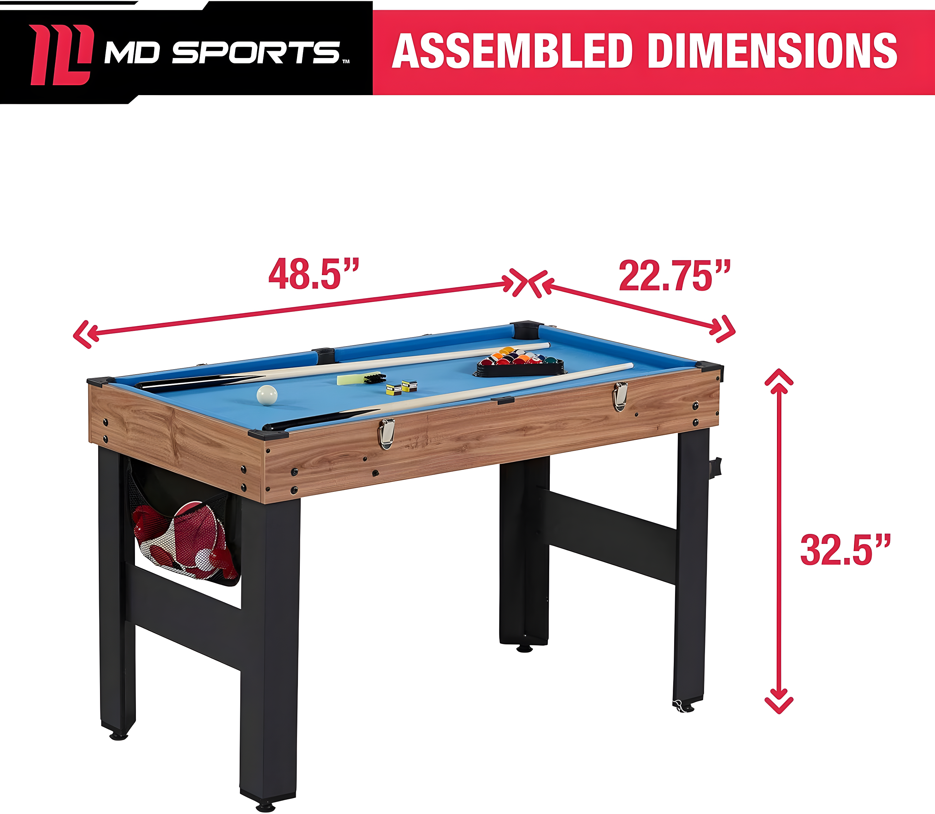 MD Sports 5 Game 48.5" Multi Game Table