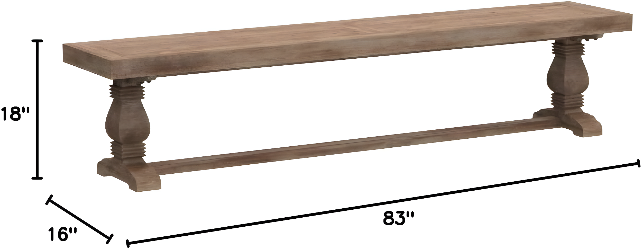 Quincy Reclaimed Pine 83 inch Bench