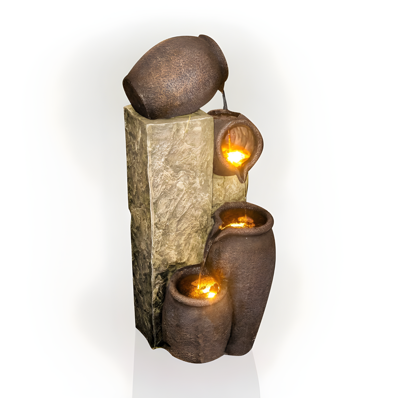 Alpine Weather Resistant Floor Fountain with Light