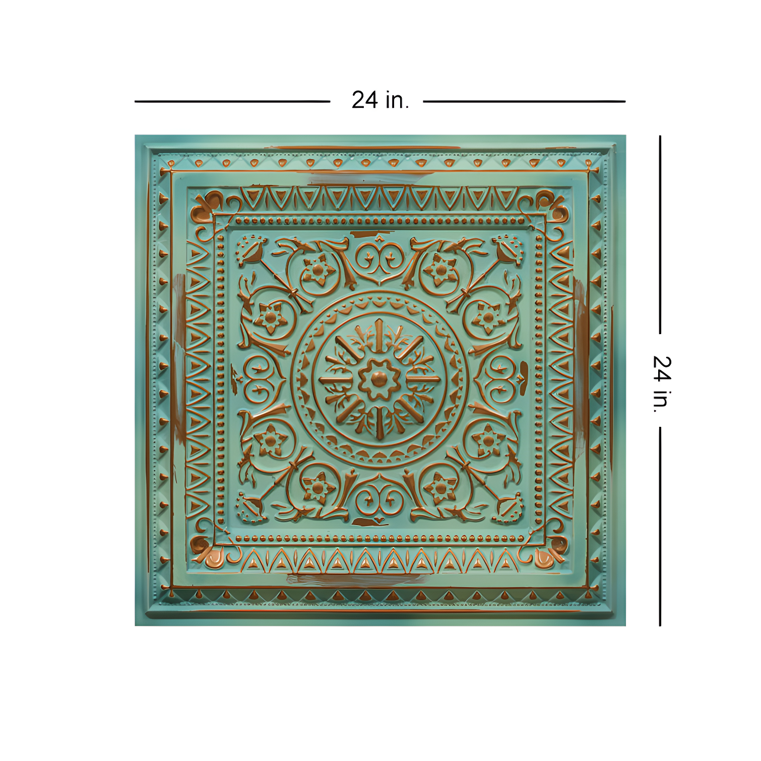 Marseille 24'' W Textured PVC Drop-In Ceiling Tile In Antique Gold