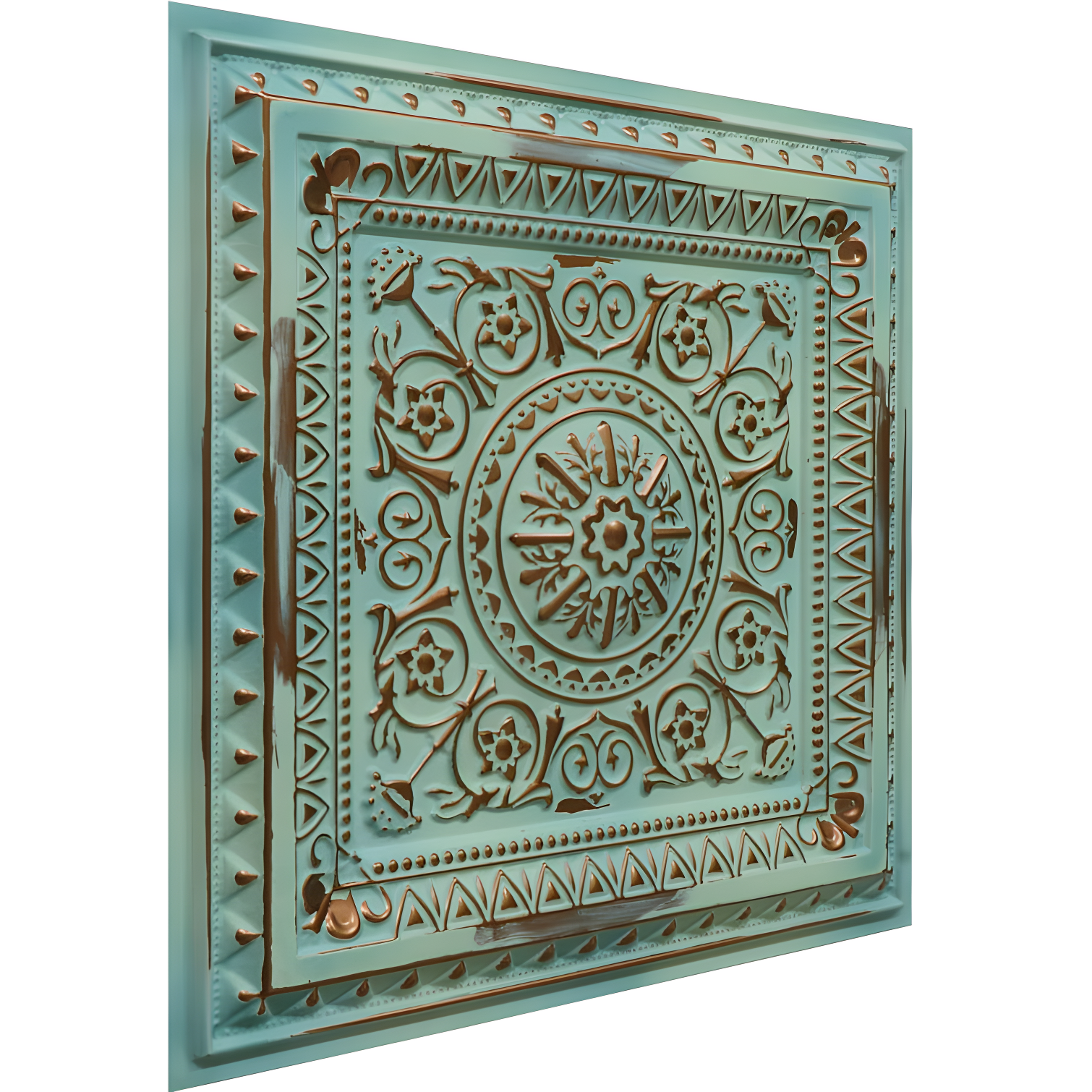 Marseille 24'' W Textured PVC Drop-In Ceiling Tile In Antique Gold
