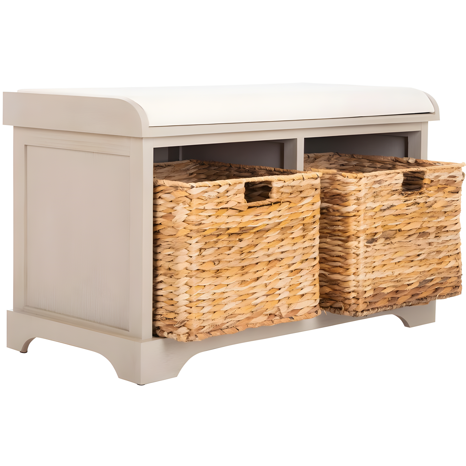 Freddy Wicker Storage Bench - AMH5736 - Vintage Grey - Safavieh